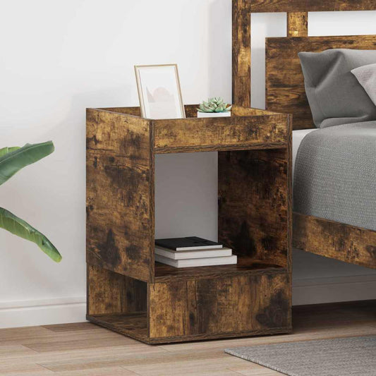 Masă laterală 2 pcs Stejar fumuriu 40 x 40 x 56 cm