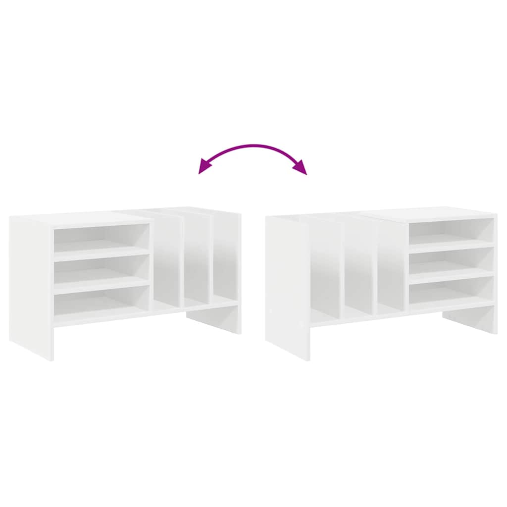 Dulap pentru discuri de vinil cu raft Alb 78,5 x 35 x 45 cm