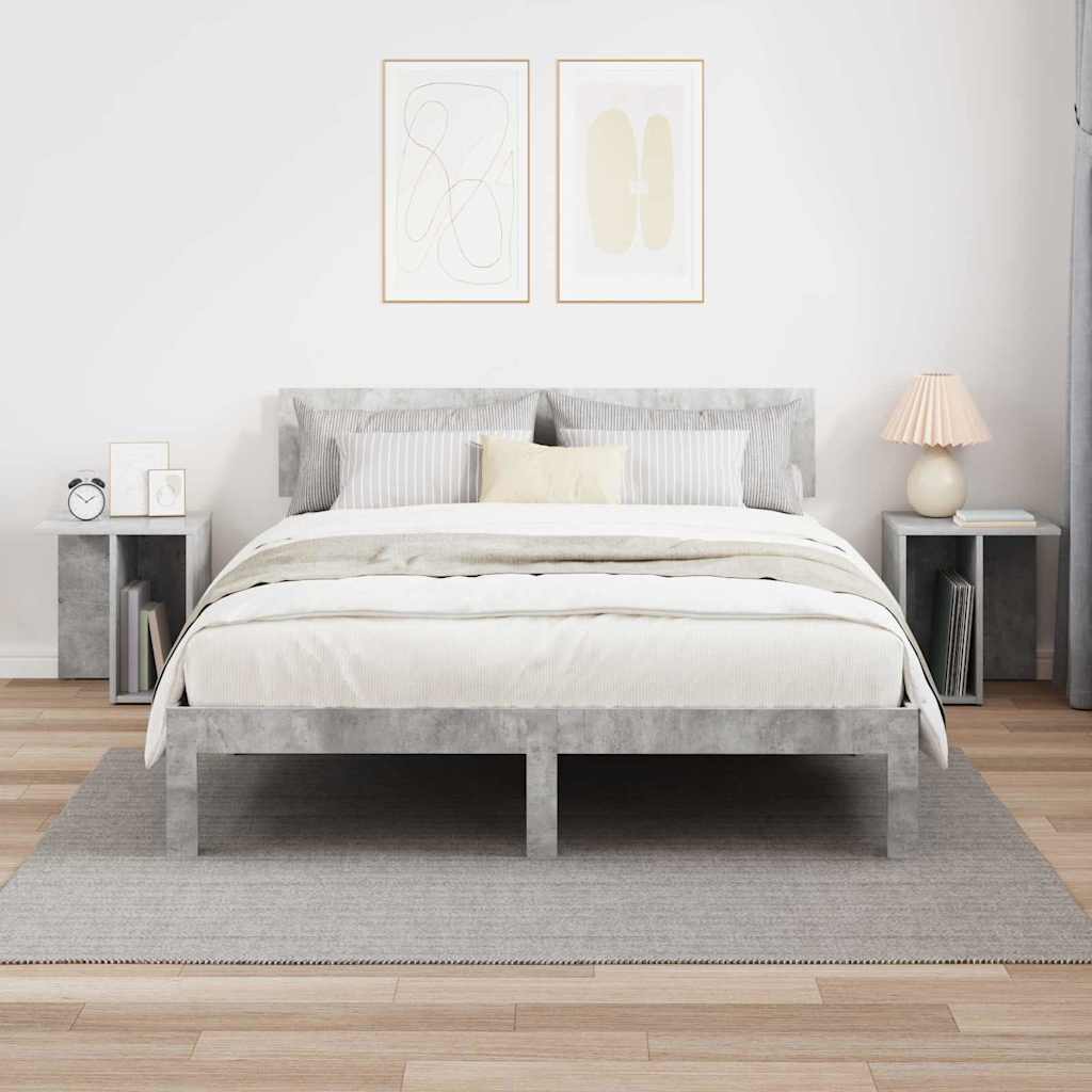 Masă laterală 2 pcs Gri din beton 37 x 32 x 40 cm Lemn compozit