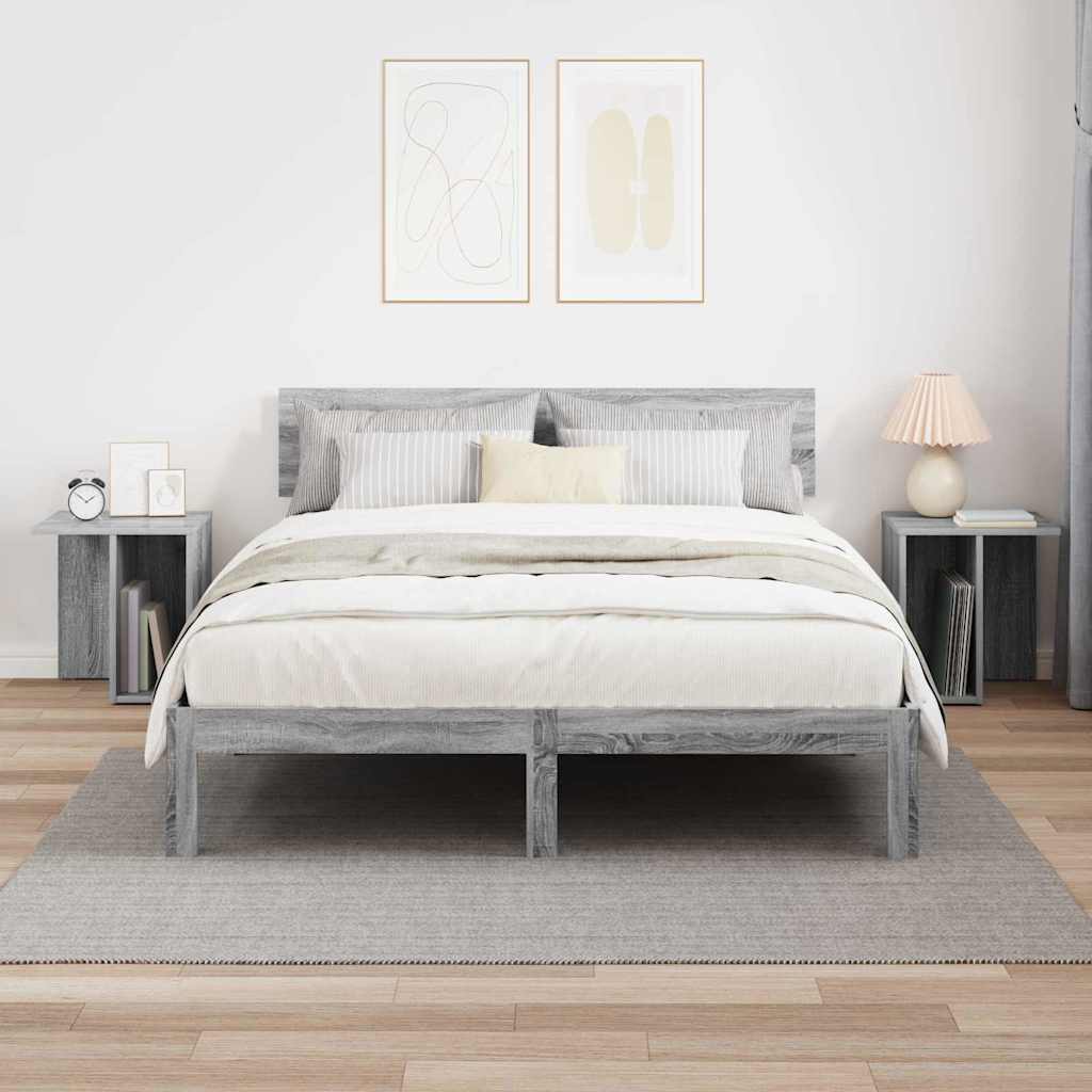 Masă laterală 2 pcs Gri Sonoma 37 x 32 x 40 cm Lemn compozit