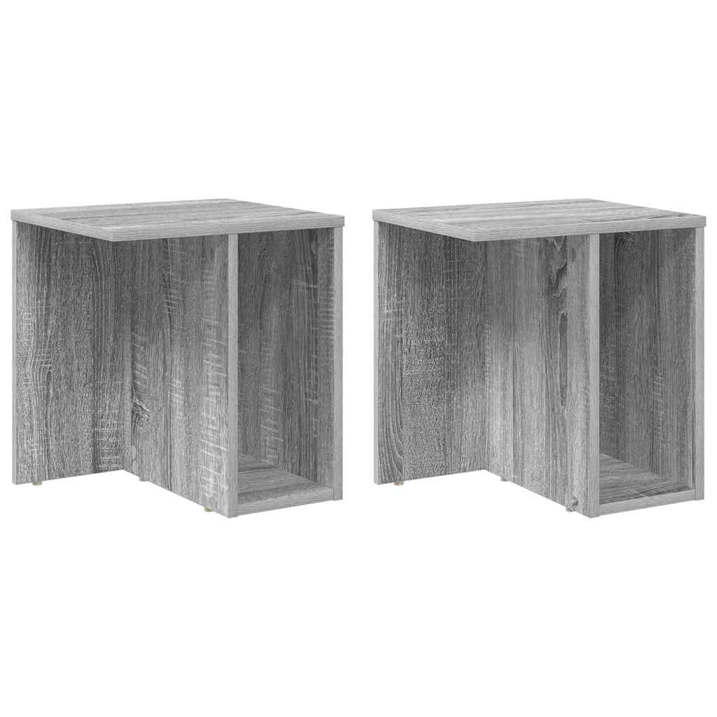 Masă laterală 2 pcs Gri Sonoma 37 x 32 x 40 cm Lemn compozit