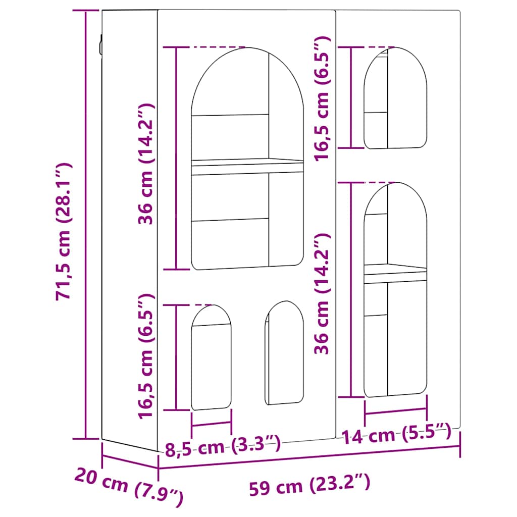 Dulap suspendat Lemn vechi 59 x 20 x 71.5 cm Lemn compozit