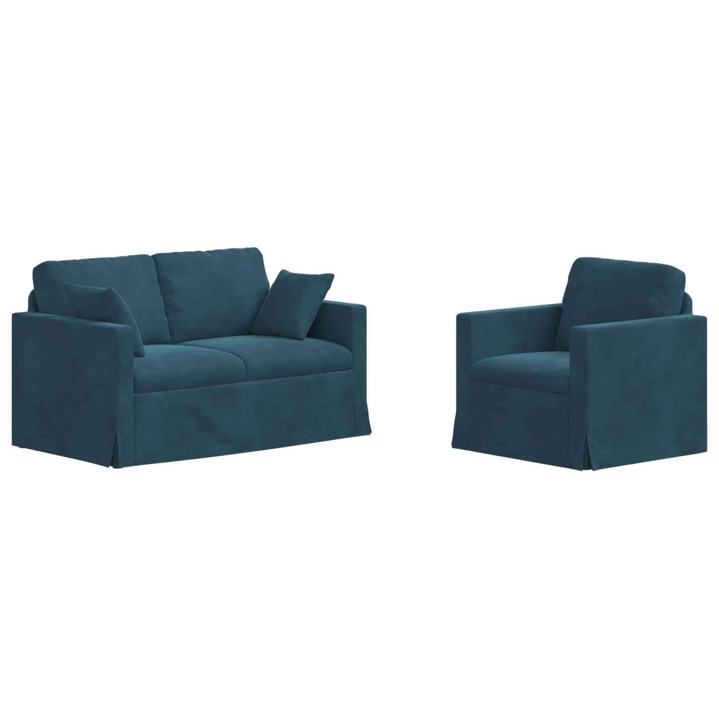 Set de canapea 2 pcs albastru 138 x 78 x 80 cm Catifea