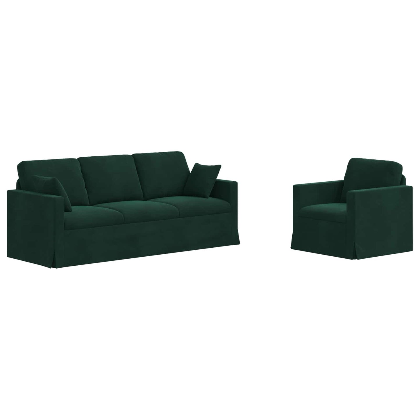 Canapea 2 pcs Verde închis 198 x 78 x 80 cm Catifea