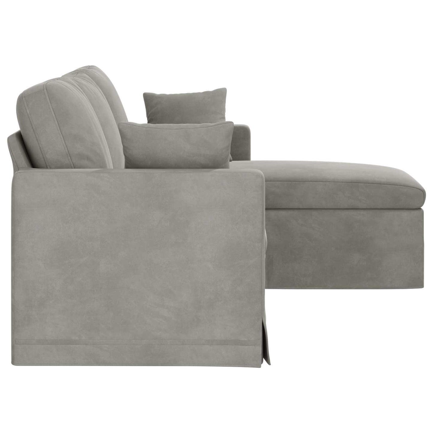 Canapea Gri deschis 198 x 134 x 80 cm Catifea