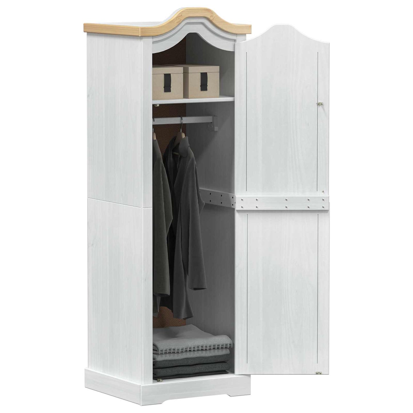 Dulapuri cu raft cu ușă Alb 55 x 52 x 170 cm Lemn de pin masiv