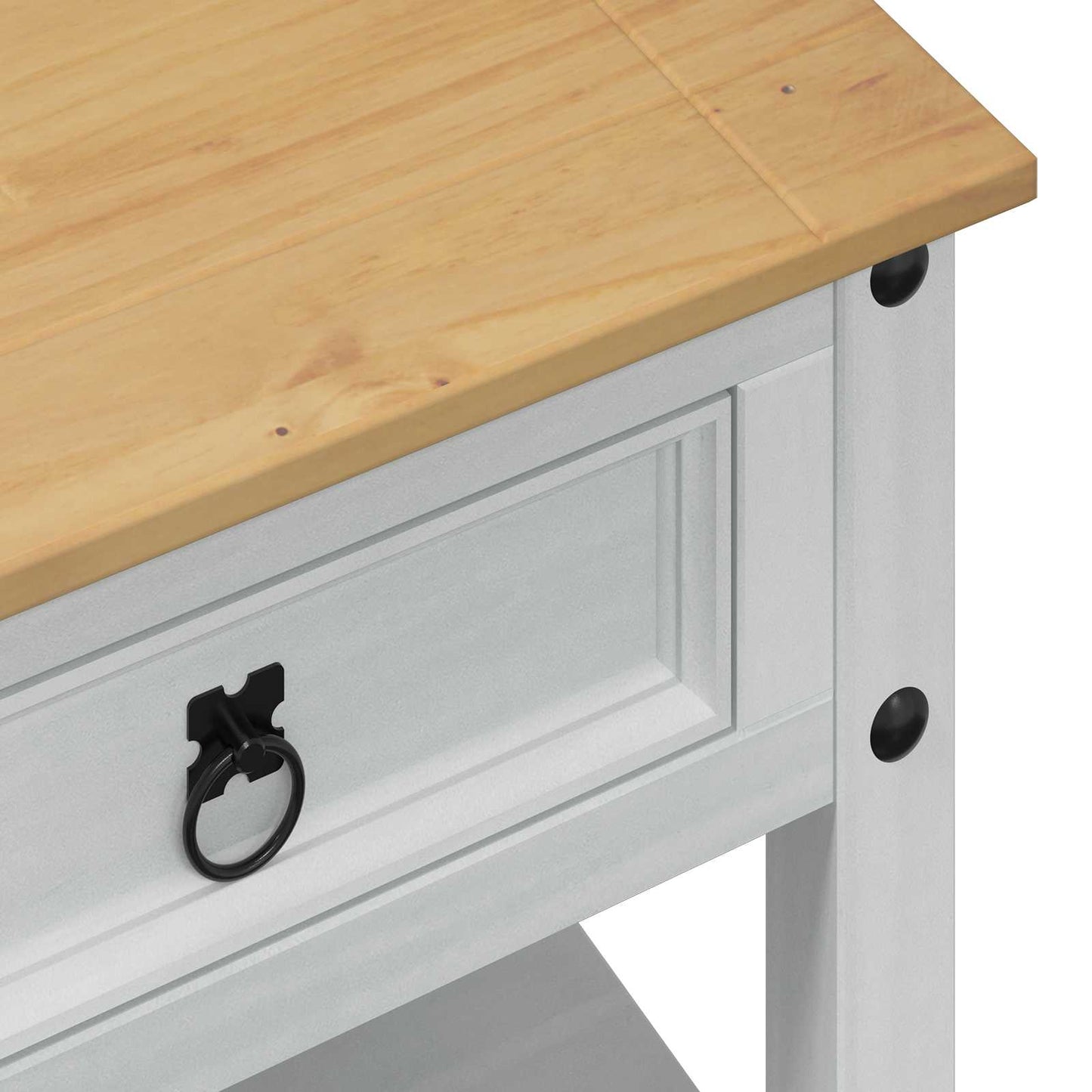 Masă de cafea cu sertar Alb 100 x 48 x 45 cm Lemn de pin masiv