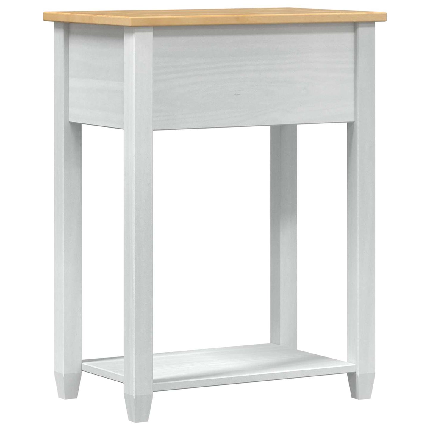 Masă consolă cu sertar Alb 55 x 35 x 73 cm Lemn de pin masiv