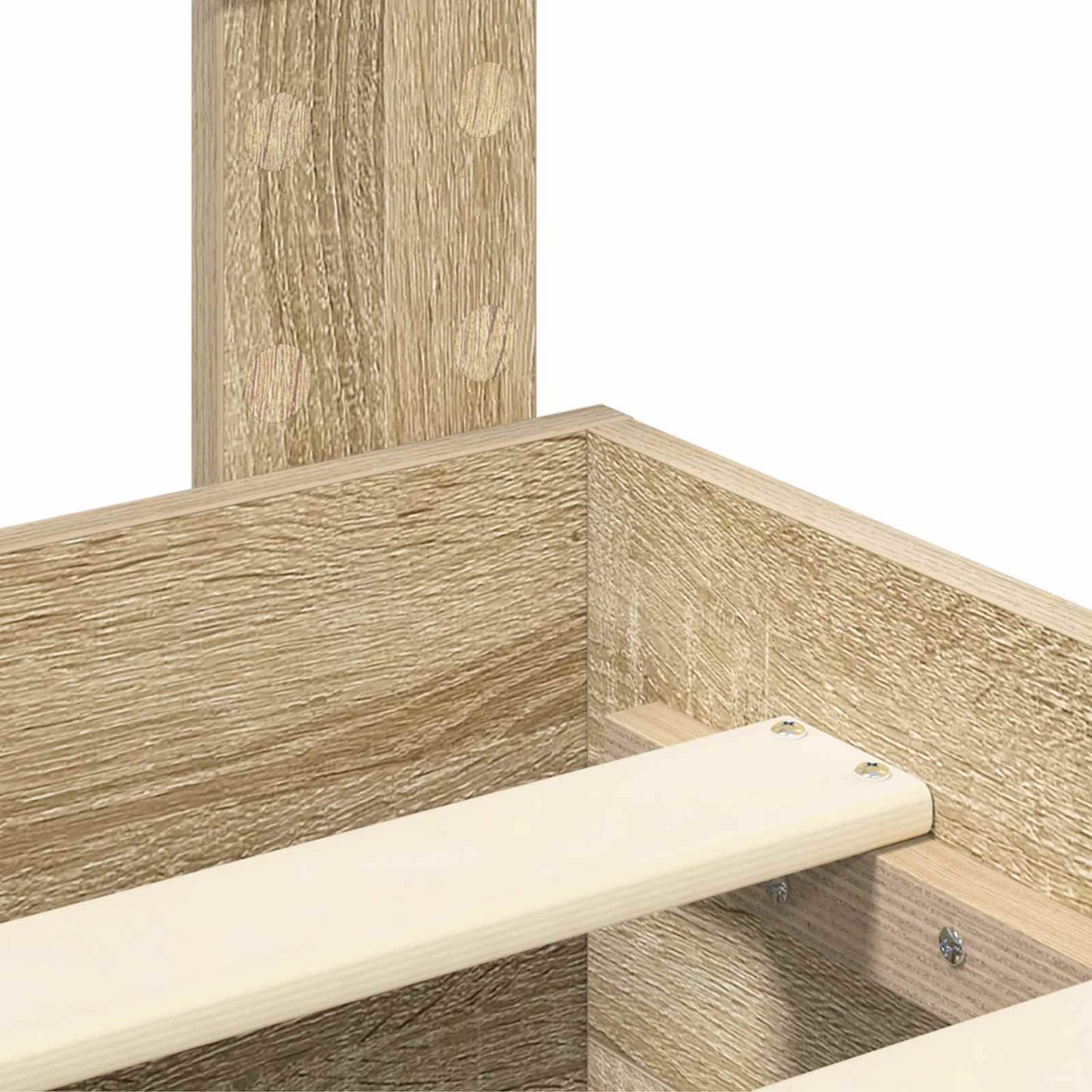 Cadru de pat cu sertar Stejar Sonoma 135 x 190 cm Lemn compozit