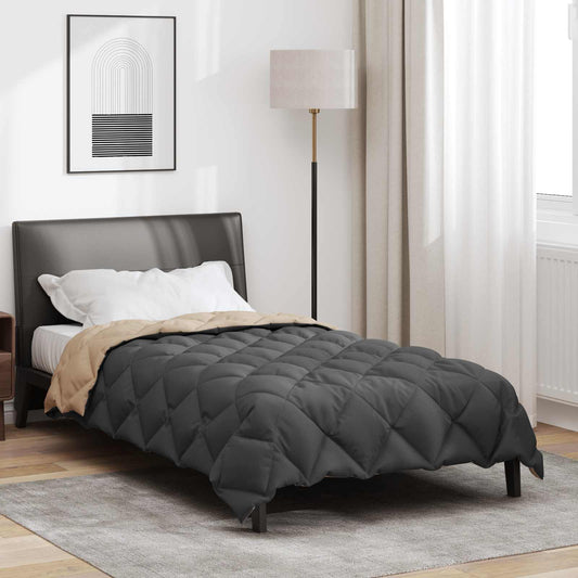 Duvet de iarnă Antracit și Taupe 135 x 220 cm Microfibră