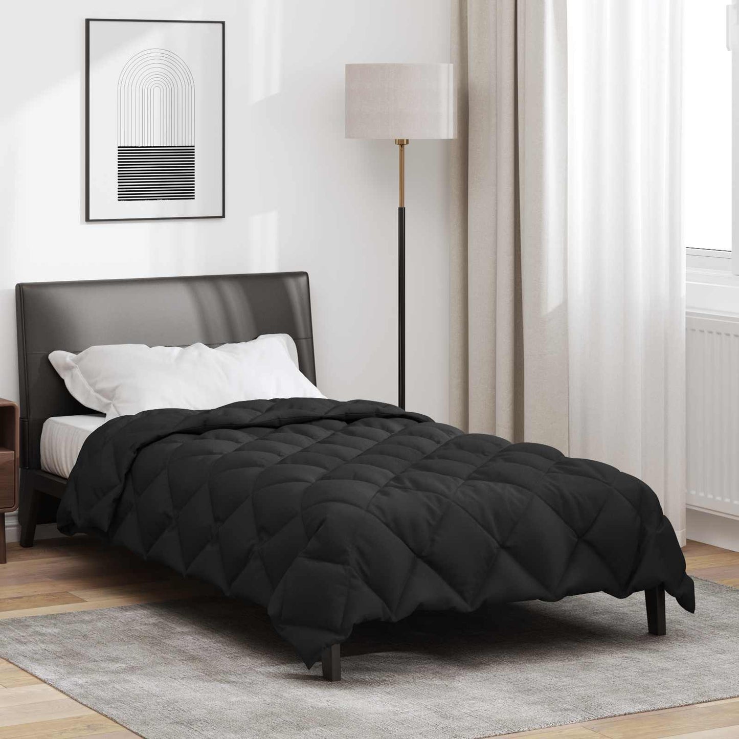 Duvet de iarnă Negru 135 x 200 cm Microfibră