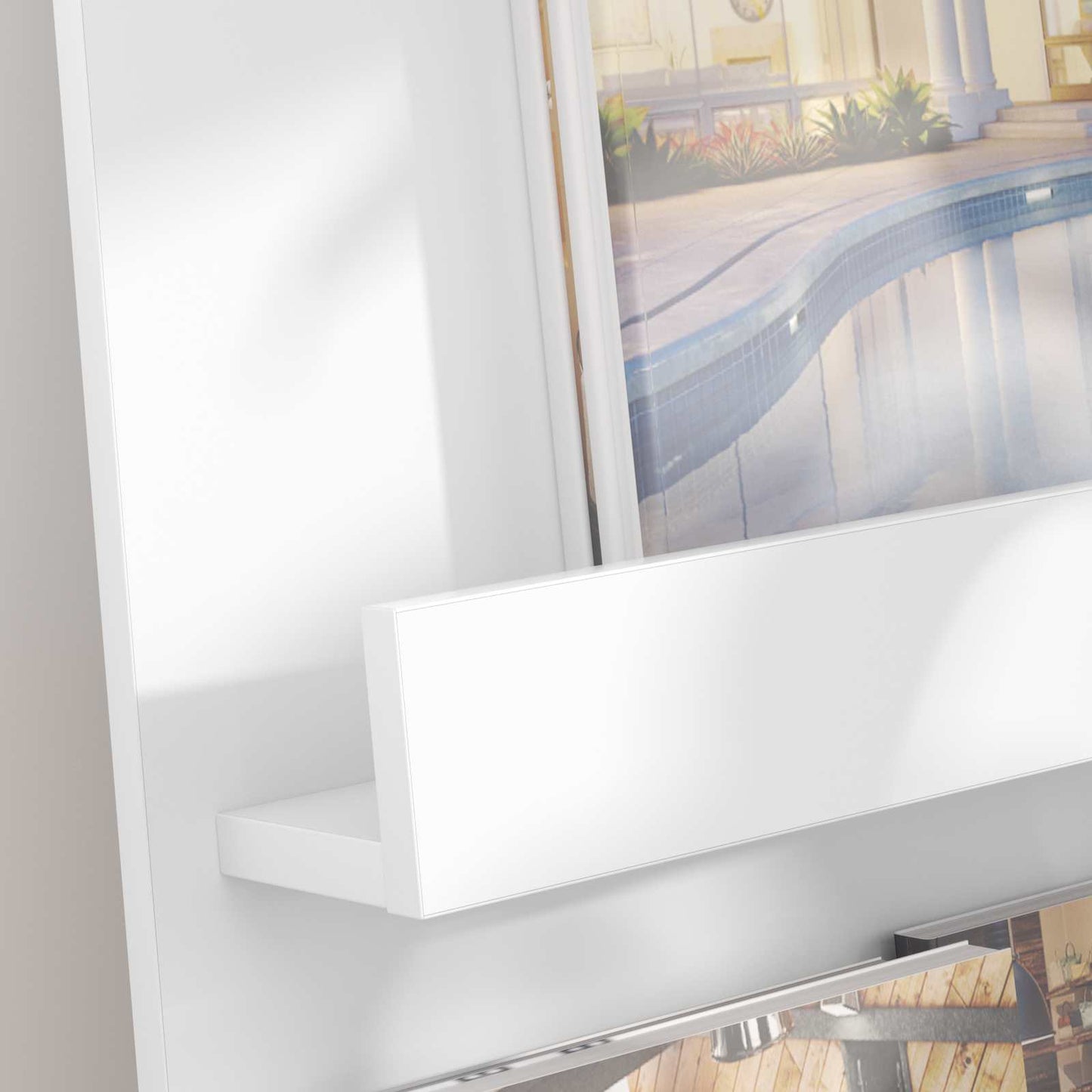 Raft pentru reviste cu raft Alb 51 x 11 x 102 cm Lemn compozit