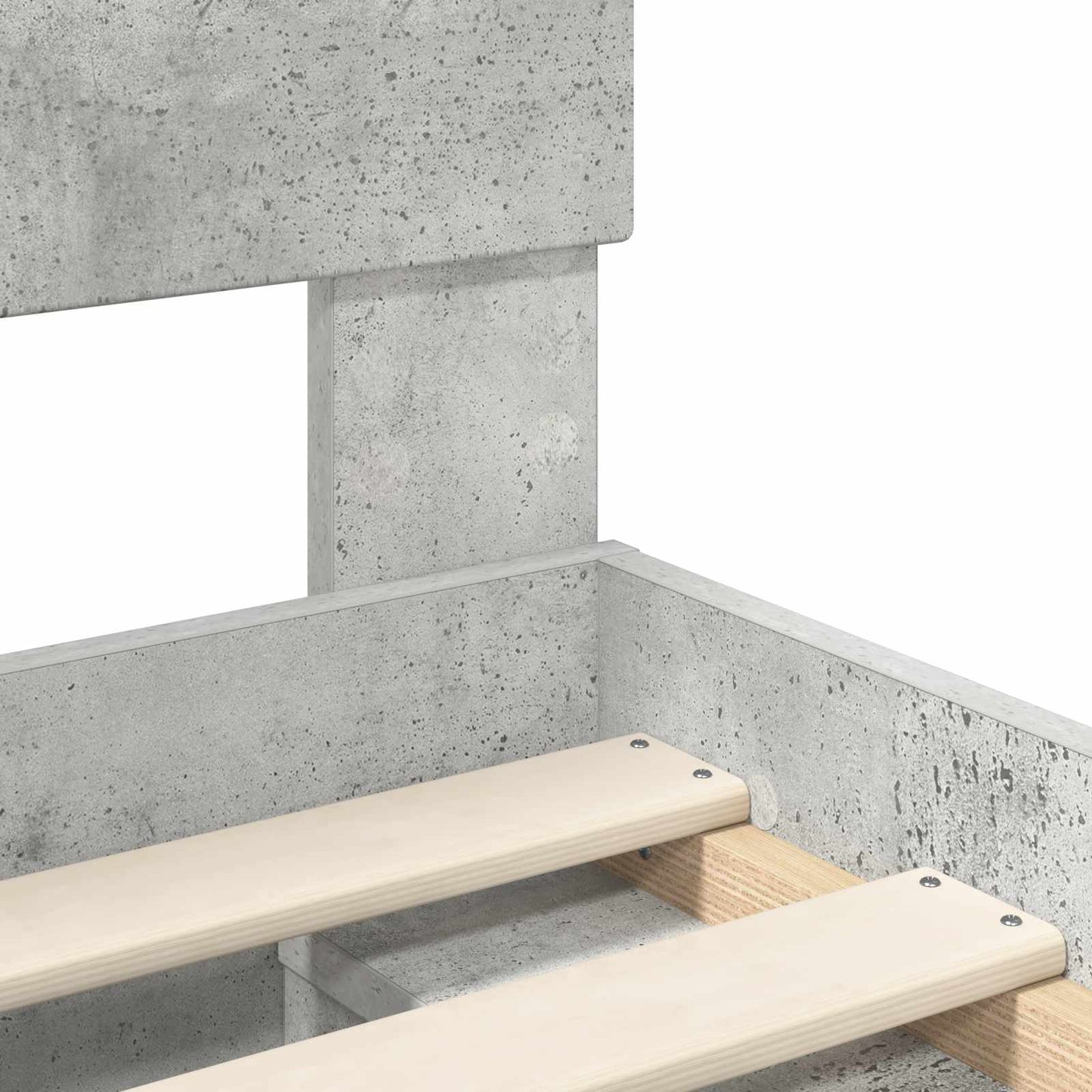 Cadru de pat Gri Concret 135 x 190 cm Lemn de pin masiv