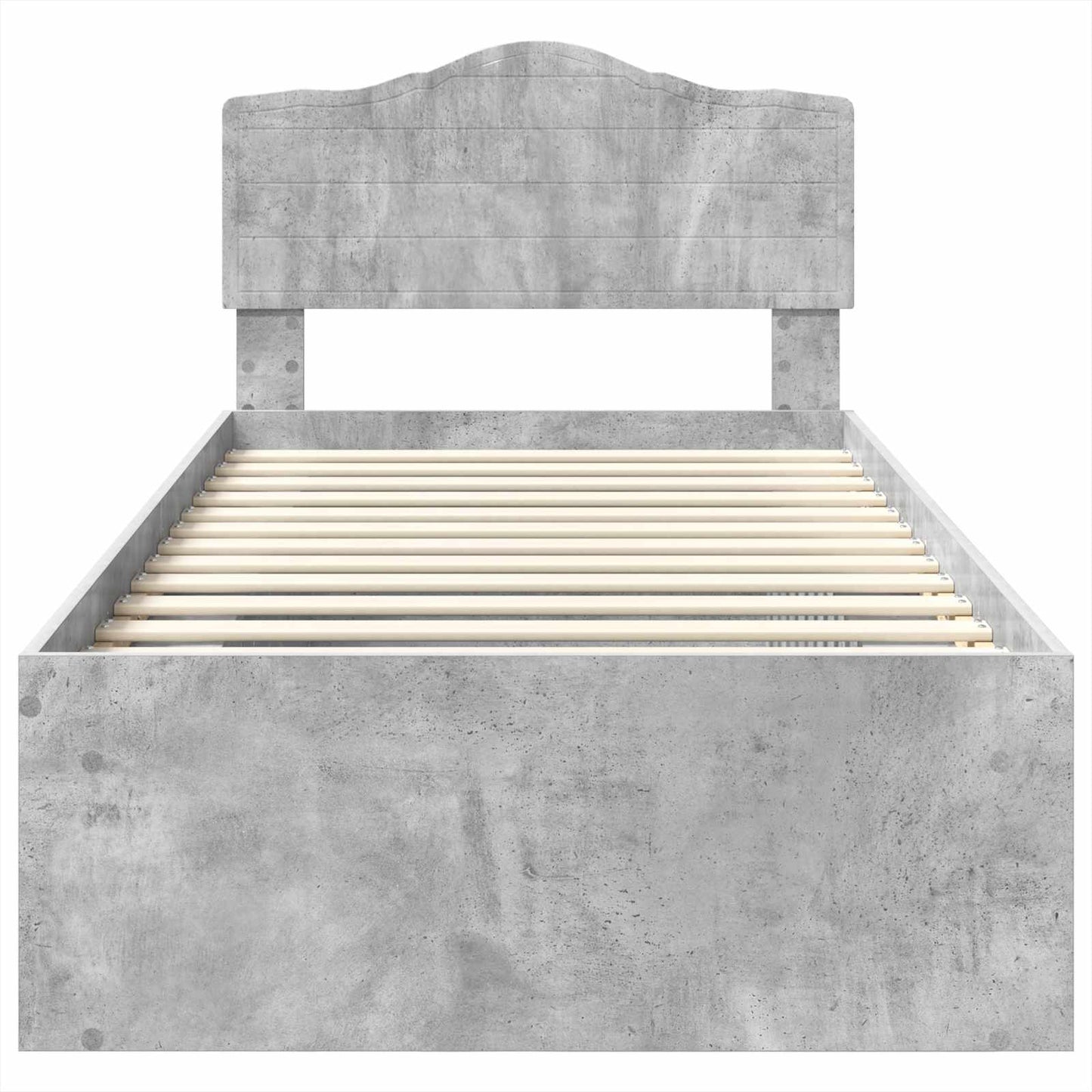 Cadru de pat Gri Concret 75 x 190 cm Lemn de pin masiv