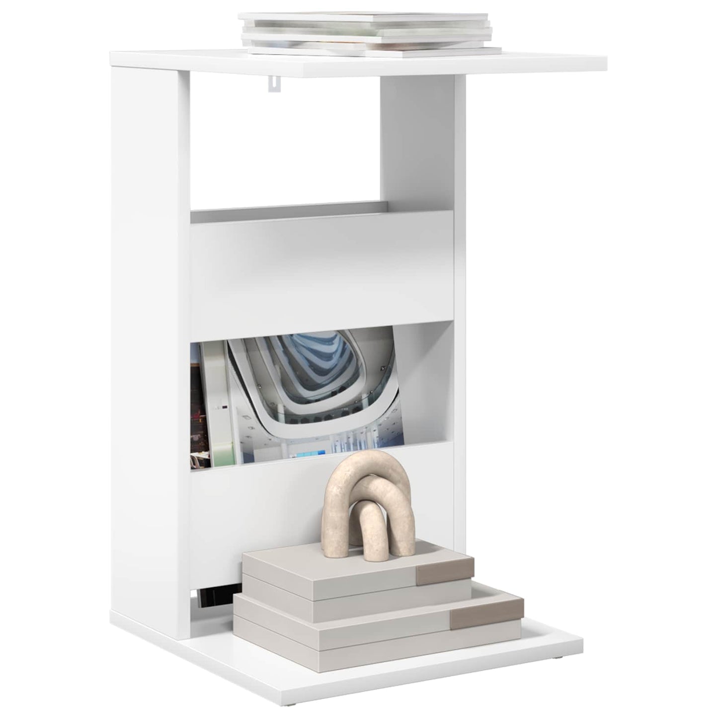 Masă laterală Alb 40 x 35 x 60,5 cm Lemn compozit