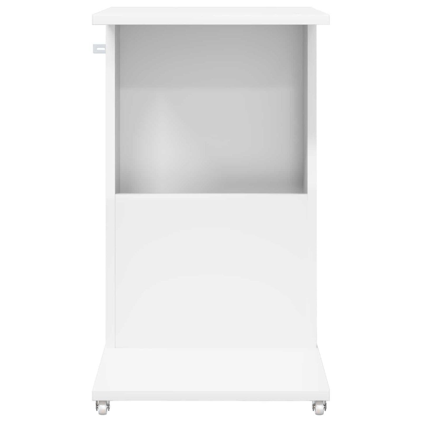 Masă laterală cu roata Alb 40 x 35 x 60 cm Lemn compozit