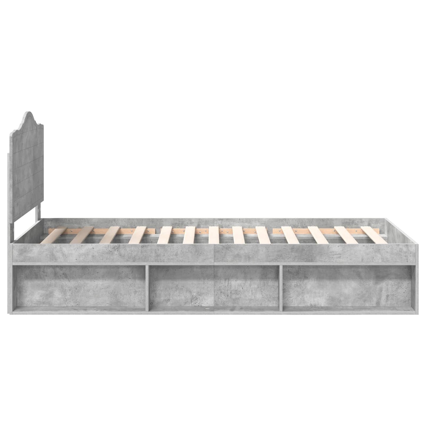 Cadru de pat Gri Concret 100 x 200 cm Lemn de pin masiv