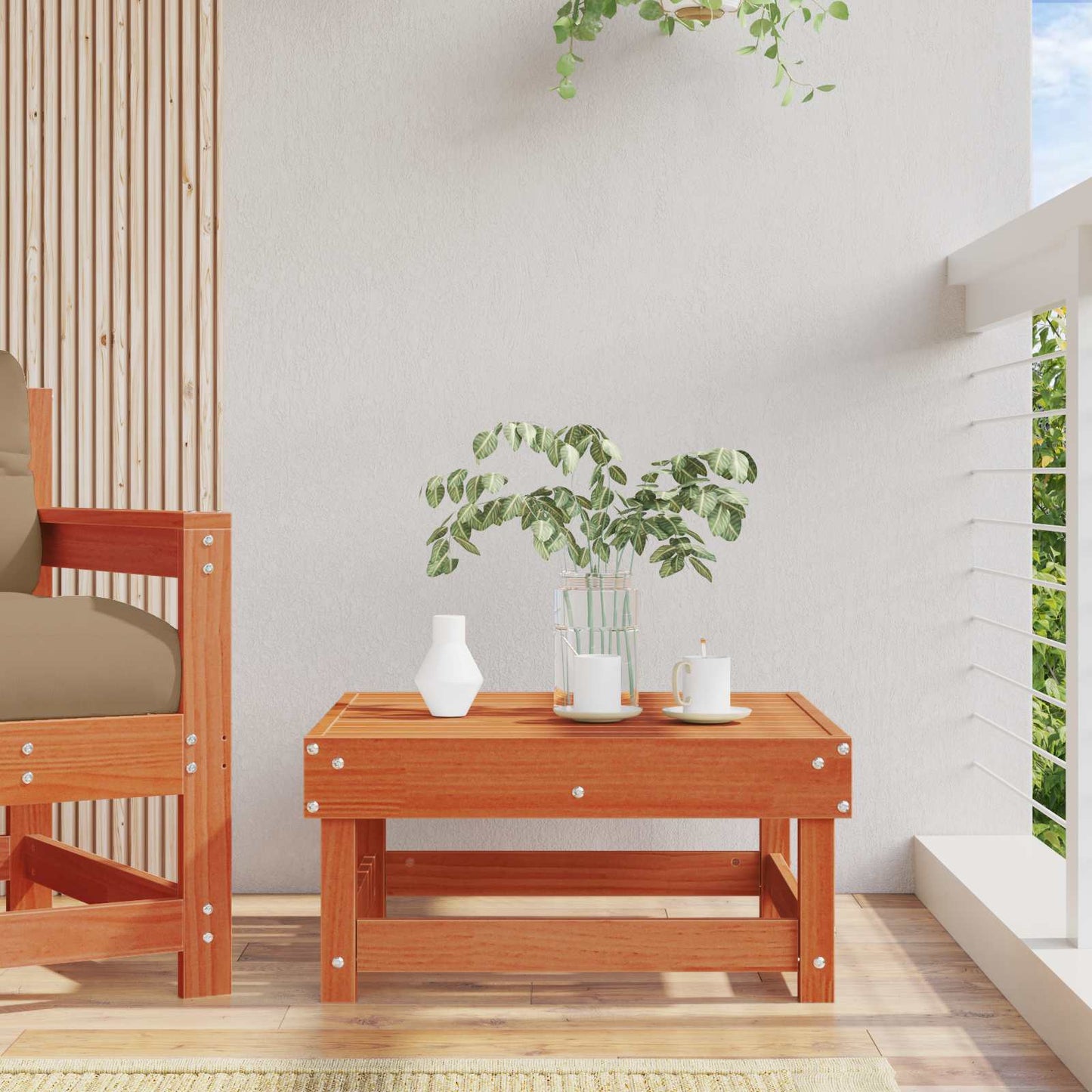 Suport pentru picioare de grădină Lemn masiv de pin Maro Ceară