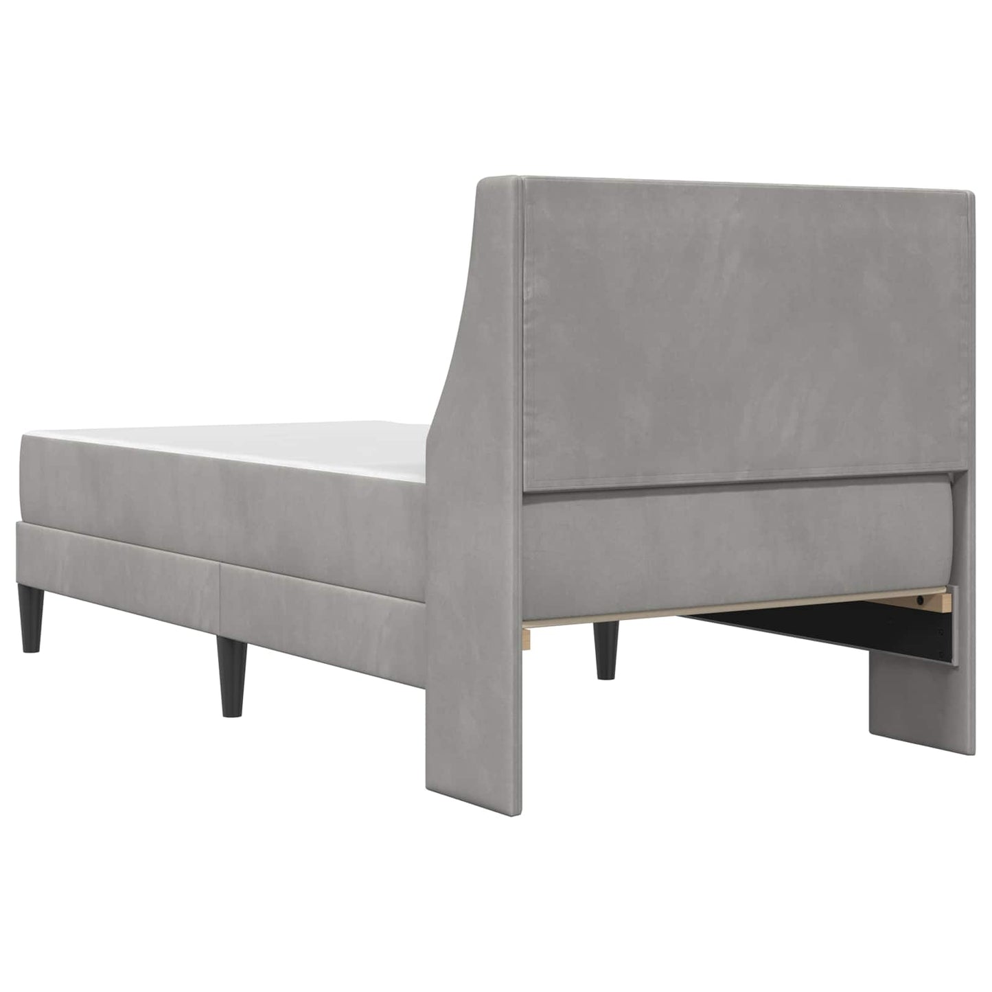 Cadru de pat cu saltea Gri deschis 100 x 200 cm Catifea