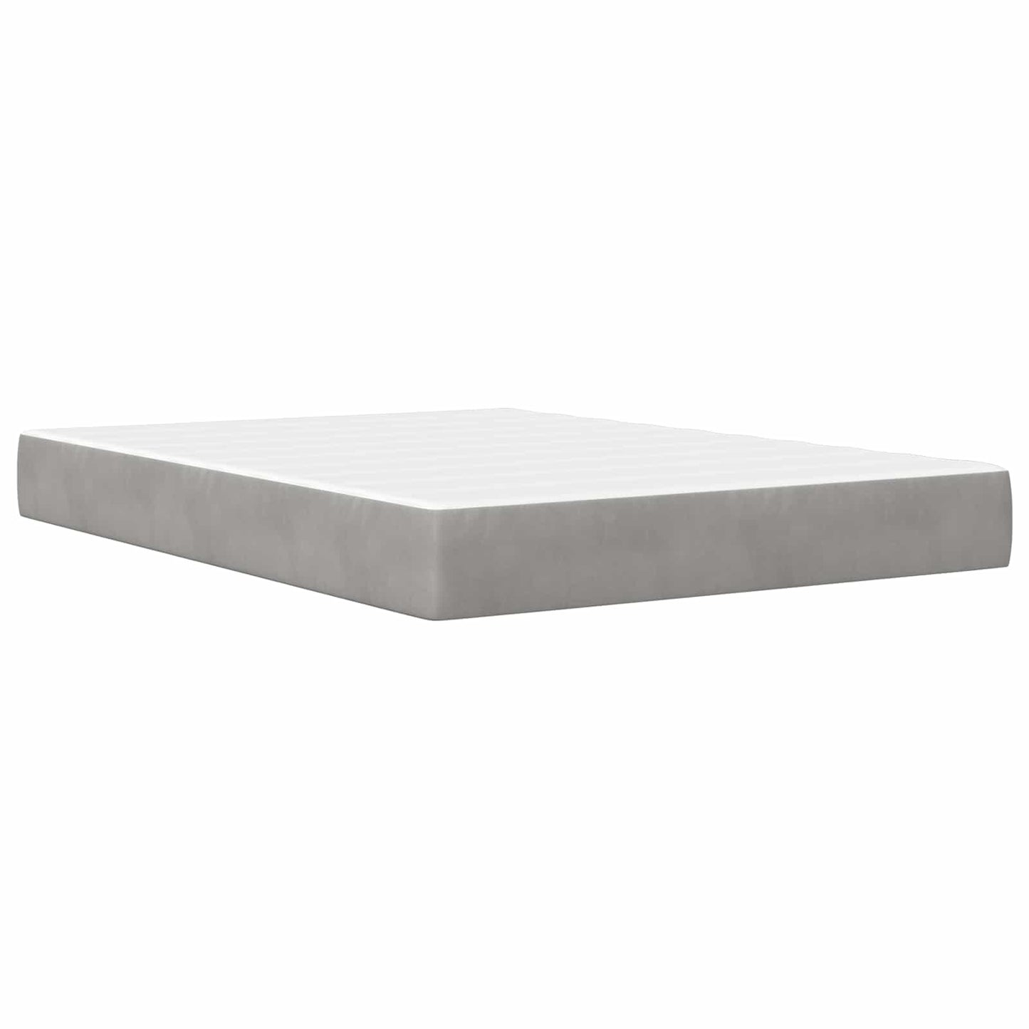 Cadru de pat cu saltea Gri deschis 120 x 190 cm Catifea