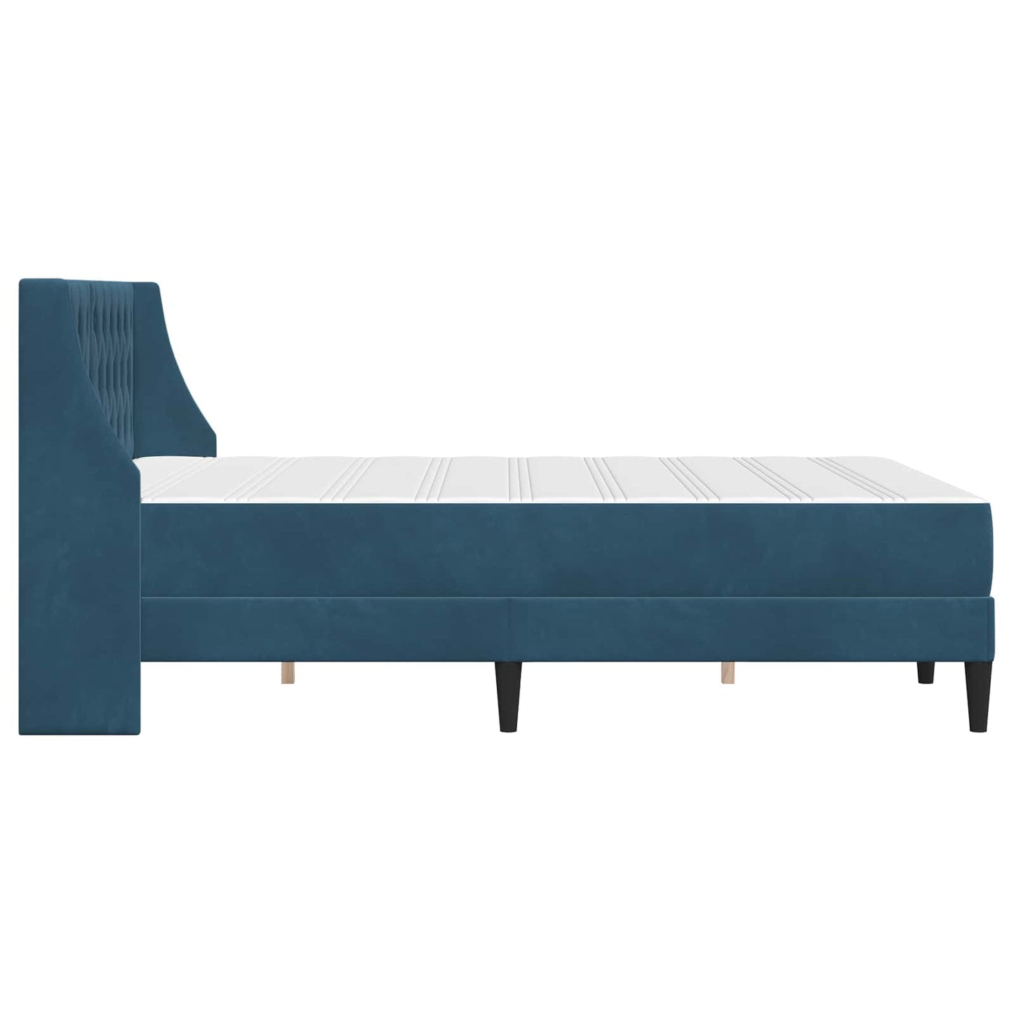 Cadru de pat cu saltea cu saltea albastru 140 x 190 cm Catifea