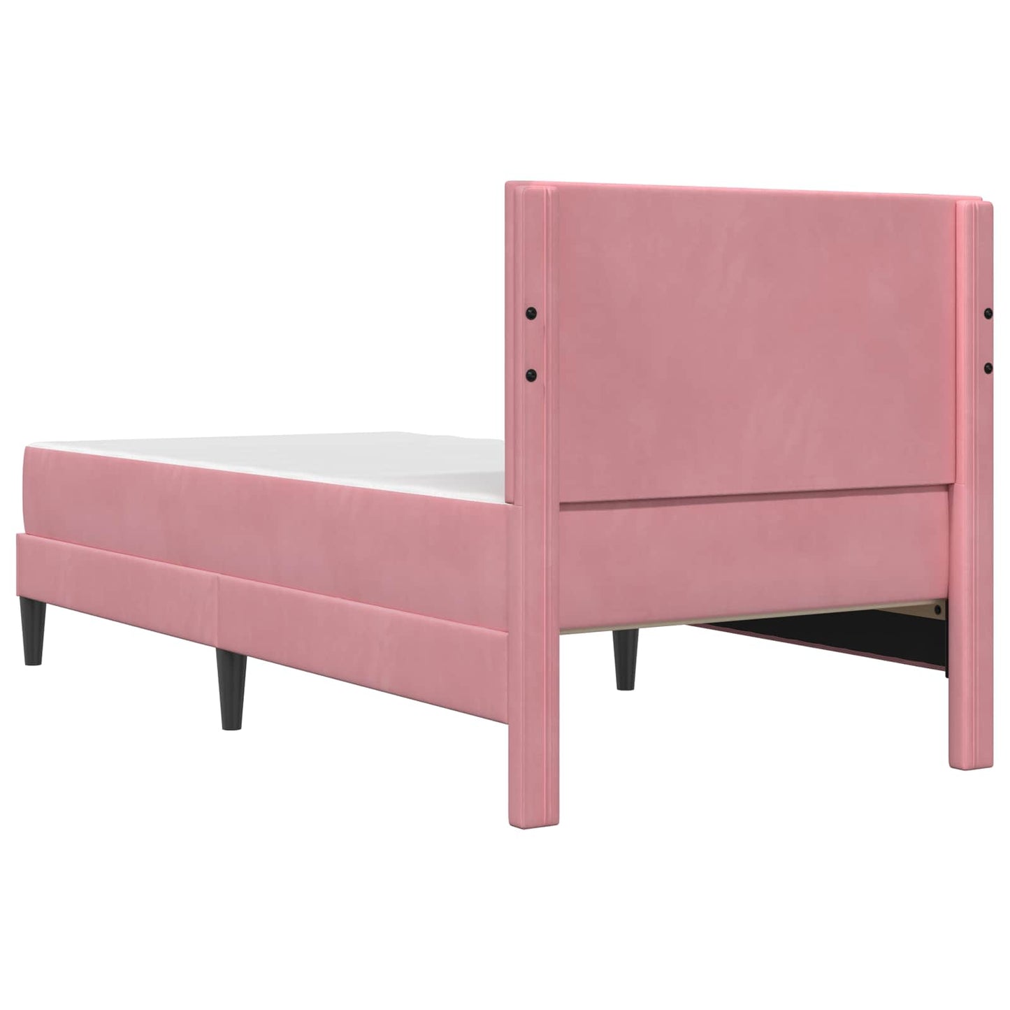 Cadru de pat cu saltea cu headboard Roz 80 x 200 cm Catifea