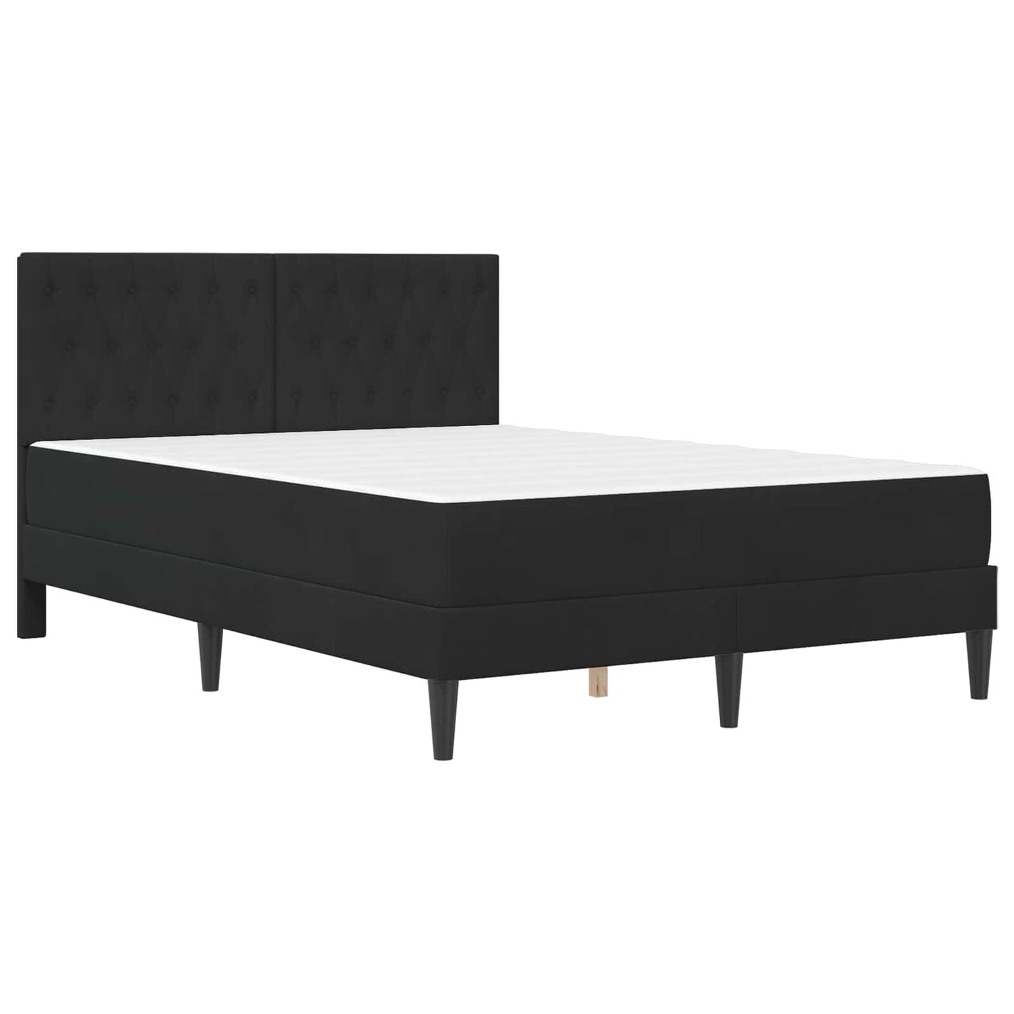 Cadru de pat cu saltea cu headboard Negru 120 x 190 cm Catifea