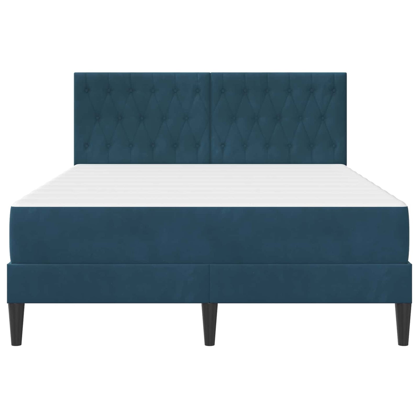 Cadru de pat cu saltea albastru 120 x 190 cm Catifea