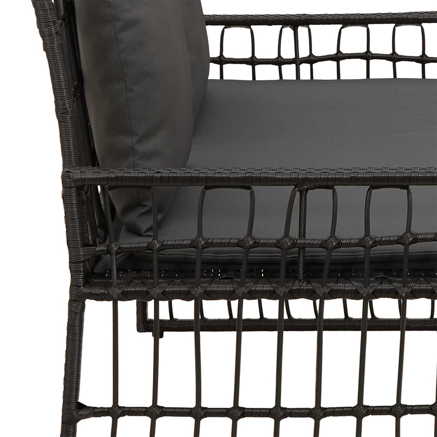 Bancă de exterior Simplu Negru și Gri închis 116 x 55 x 82 cm