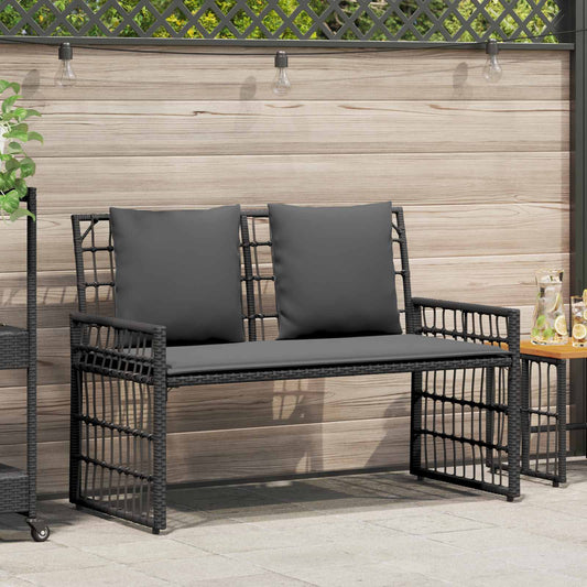 Bancă de exterior Simplu Negru și Gri închis 116 x 55 x 82 cm