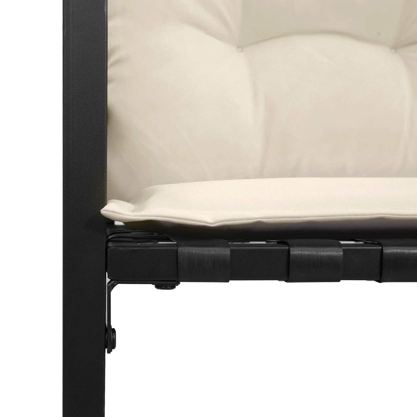 Bancă cu strat din lemn cu pernă Simplu Crem 114 x 55 x 77 cm