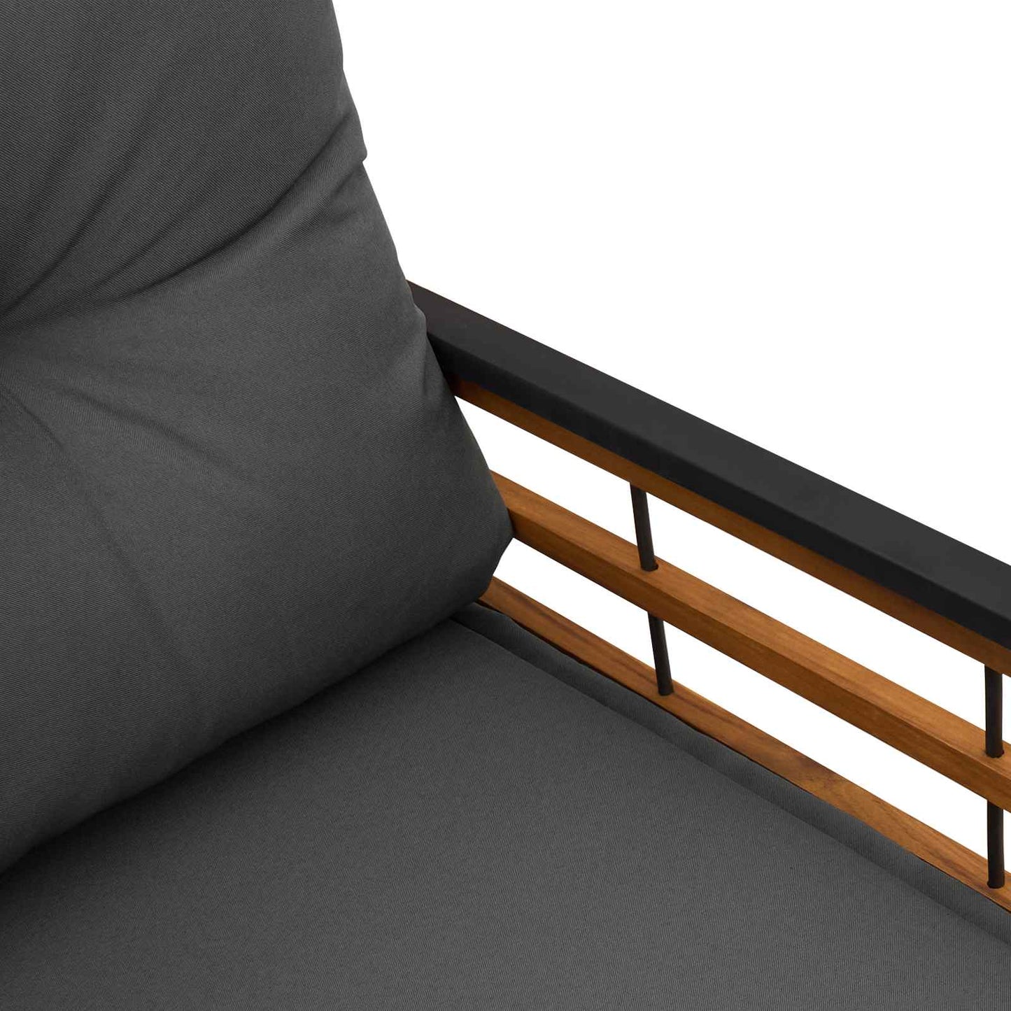 Bancă cu strat din lemn cu pernă Gri închis 114 x 55 x 77 cm