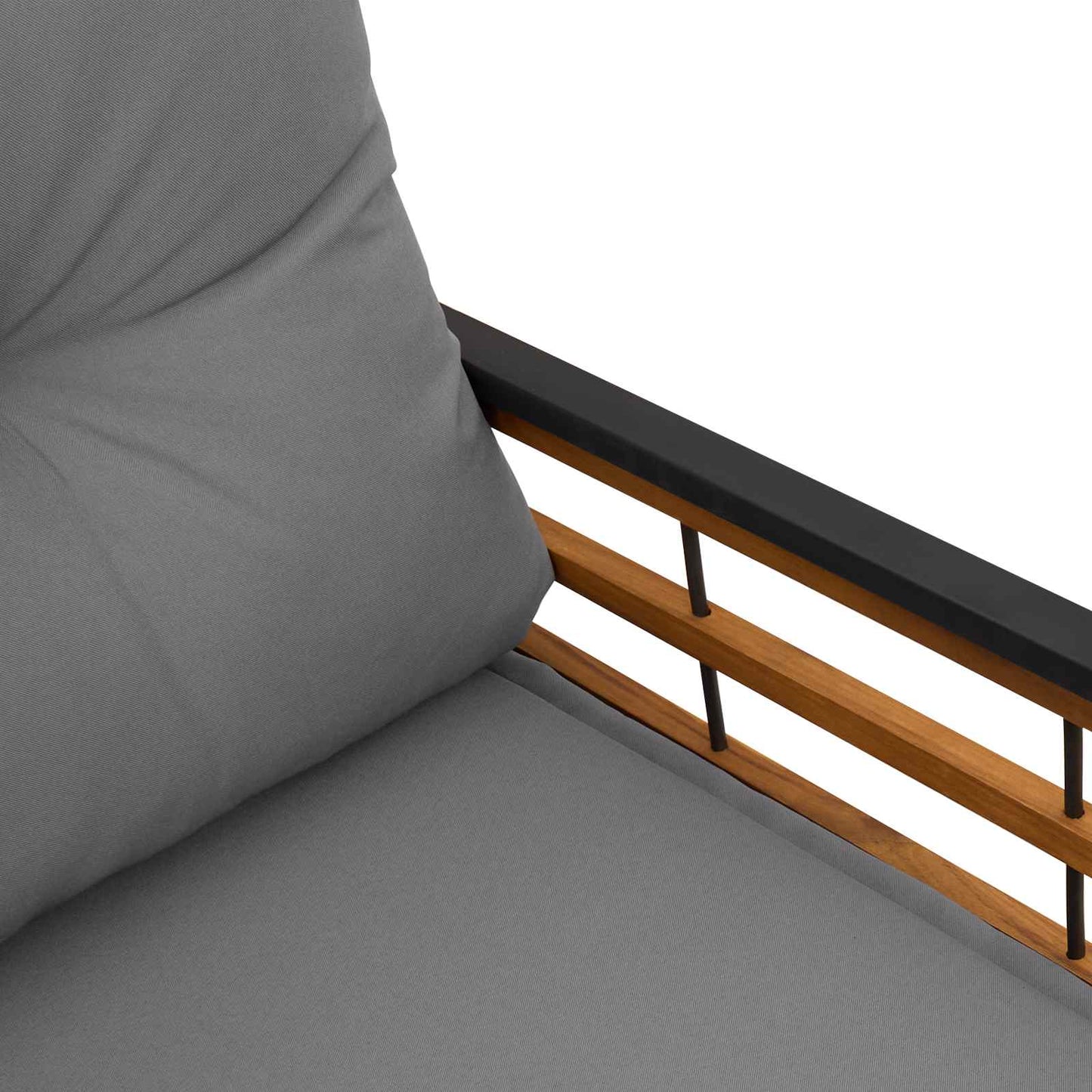 Bancă cu strat din lemn cu pernă Gri deschis 114 x 55 x 77 cm