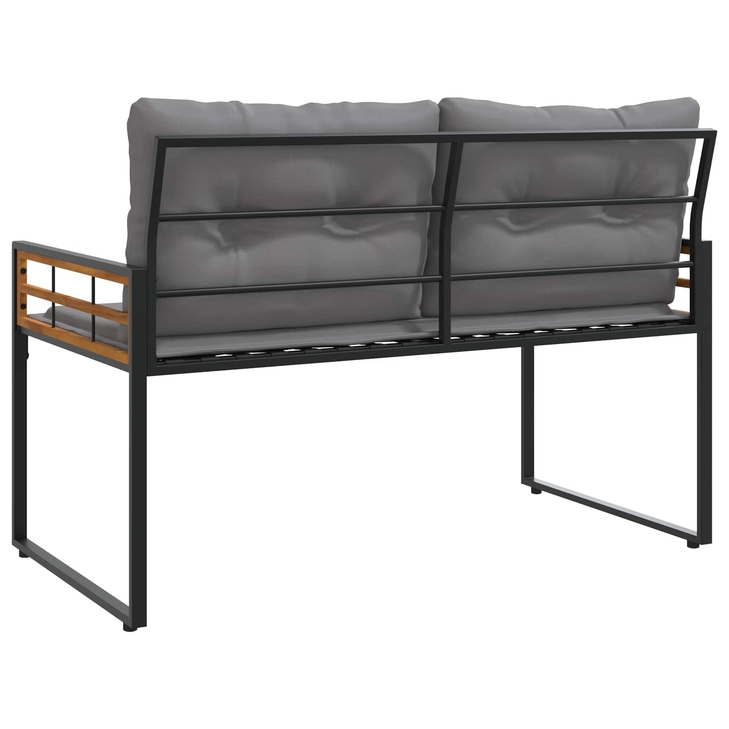 Bancă cu strat din lemn cu pernă Gri deschis 114 x 55 x 77 cm