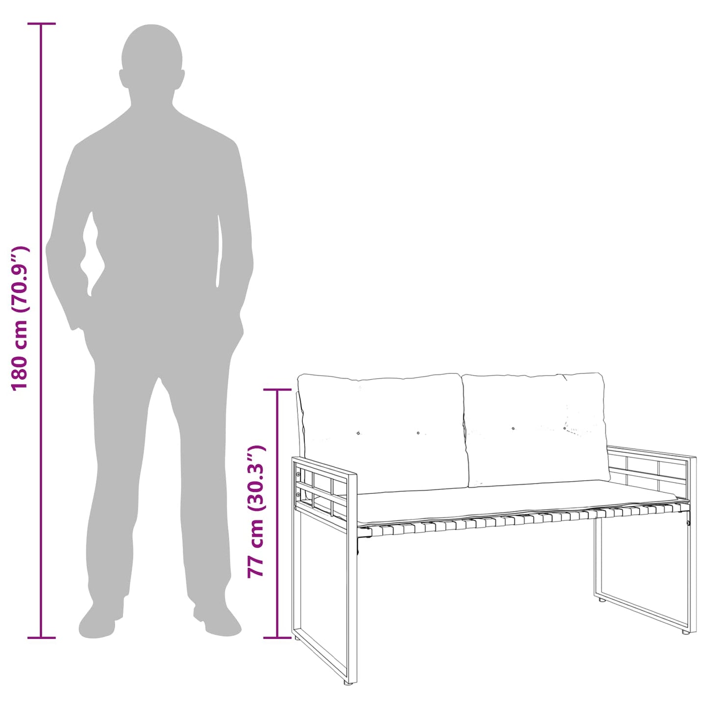 Bancă cu strat din lemn cu pernă Bleumarin 114 x 55 x 77 cm