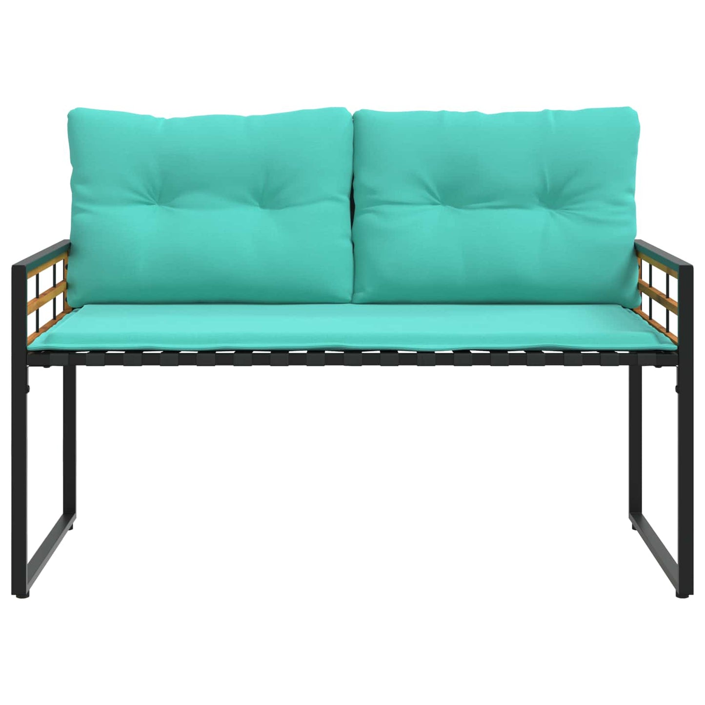 Bancă cu strat din lemn cu pernă Turcoaz 114 x 55 x 77 cm