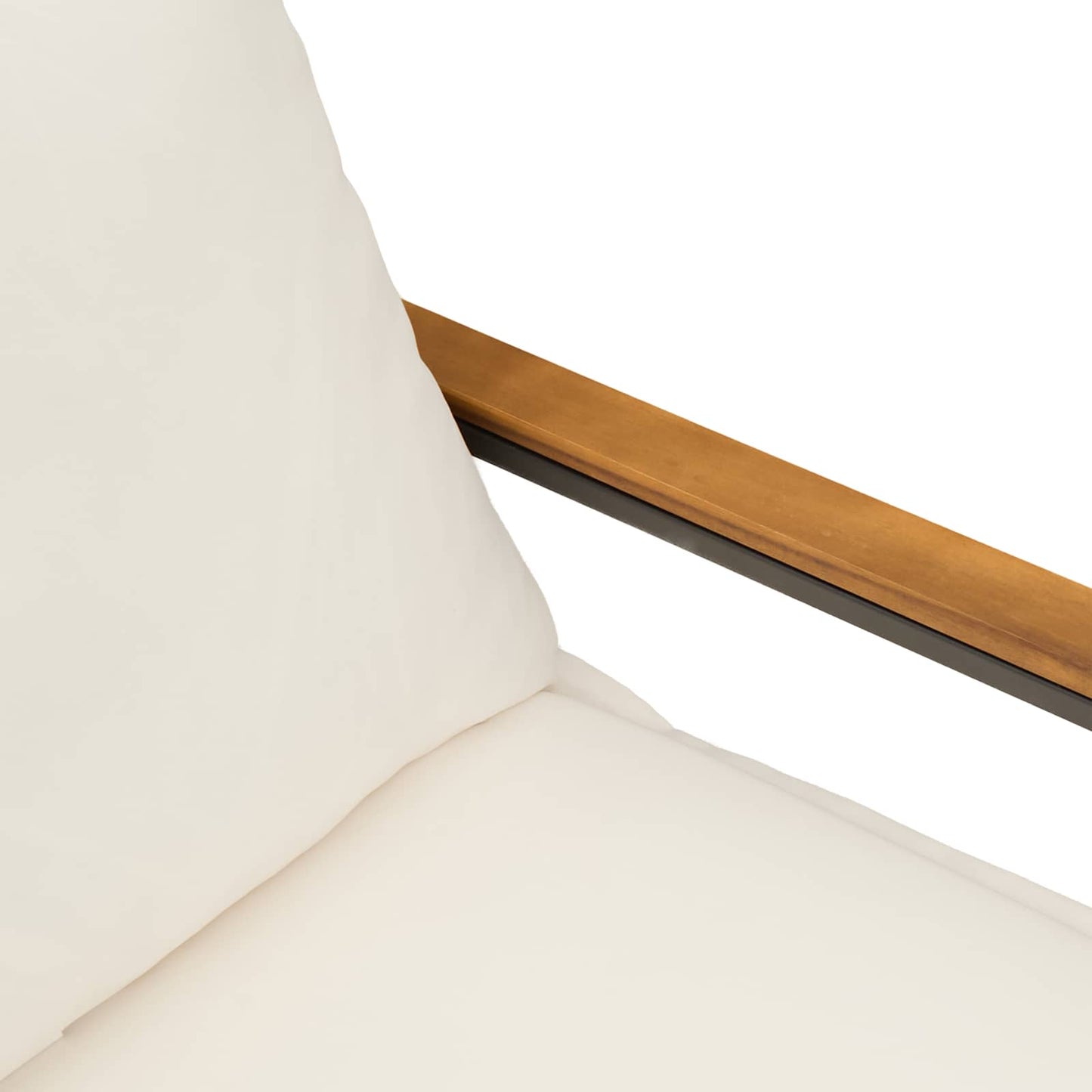 bancă cu pernă Negru și Alb crem 115 x 65 x 72 cm Ratan