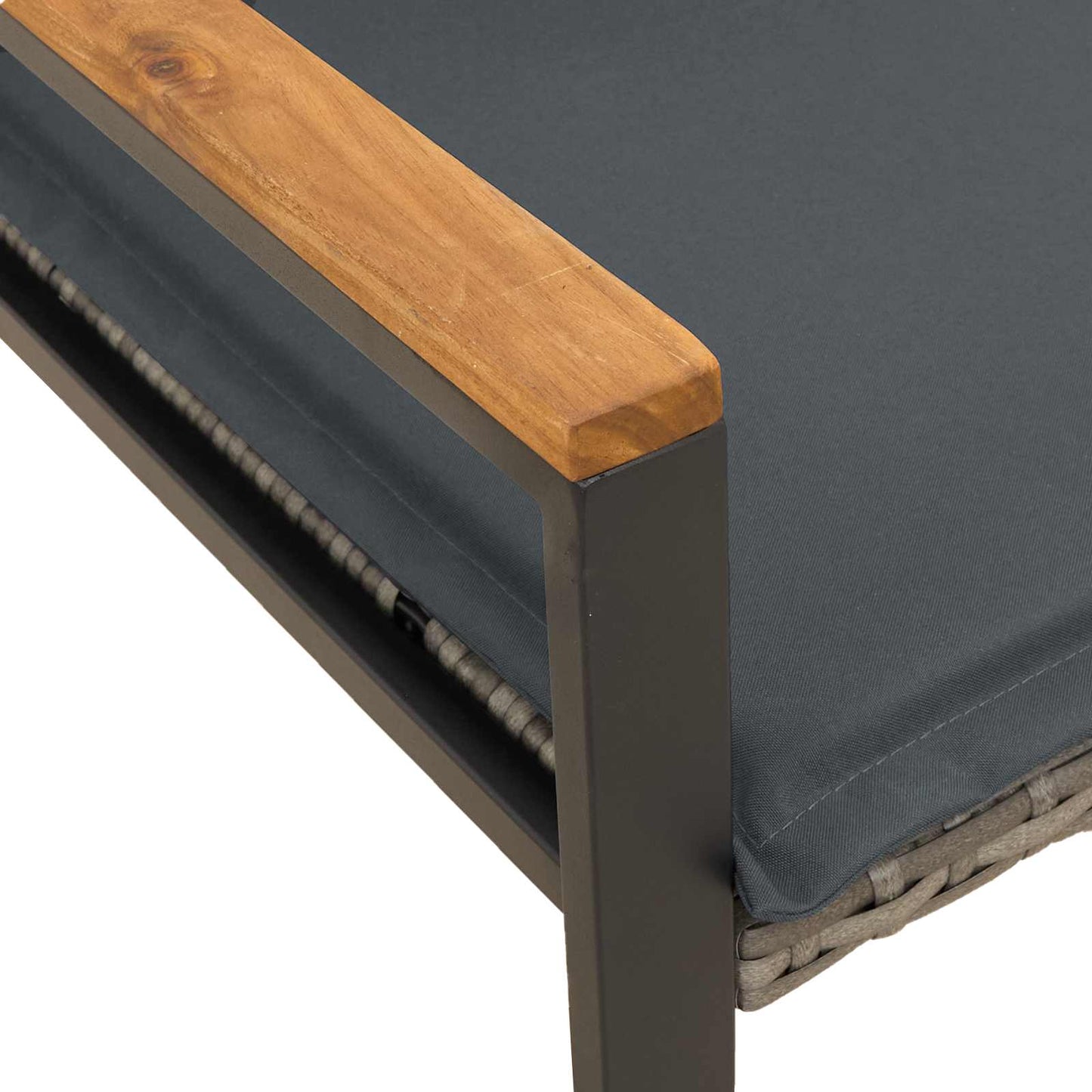 bancă cu pernă Gri și gri închis 115 x 65 x 72 cm Ratan