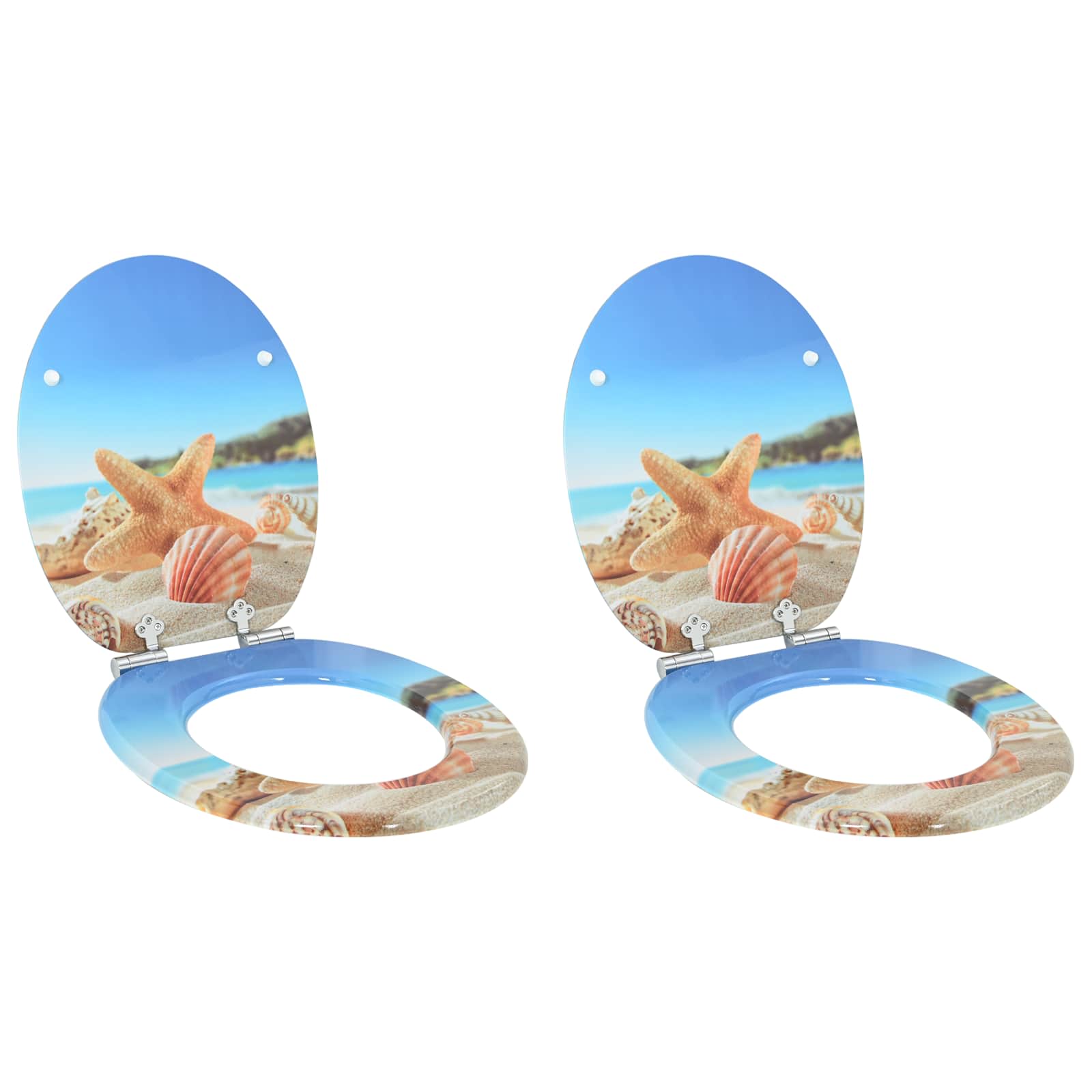Capac de toaletă cu închidere lentă 2 pcs Scoica Mării