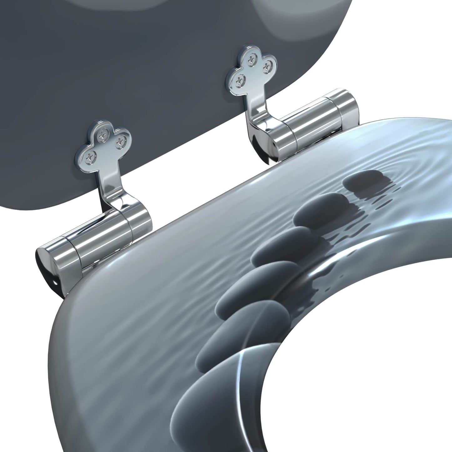 Capac de toaletă cu închidere lentă 2 pcs Gri 44 x 38 cm