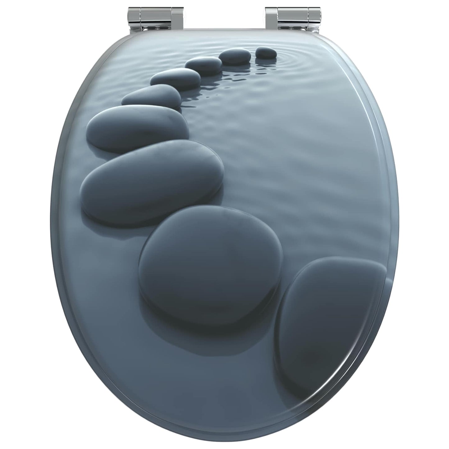 Capac de toaletă cu închidere lentă 2 pcs Gri 44 x 38 cm