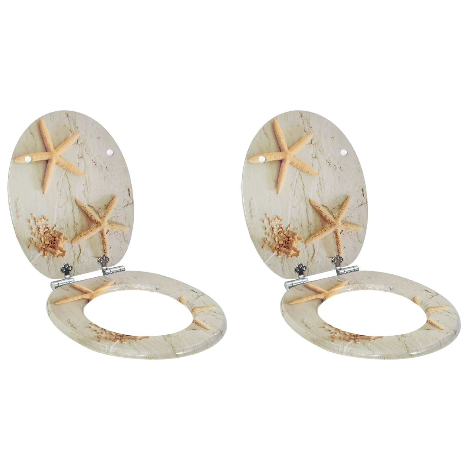 Capac de toaletă cu închidere lentă 2 pcs Galben și alb