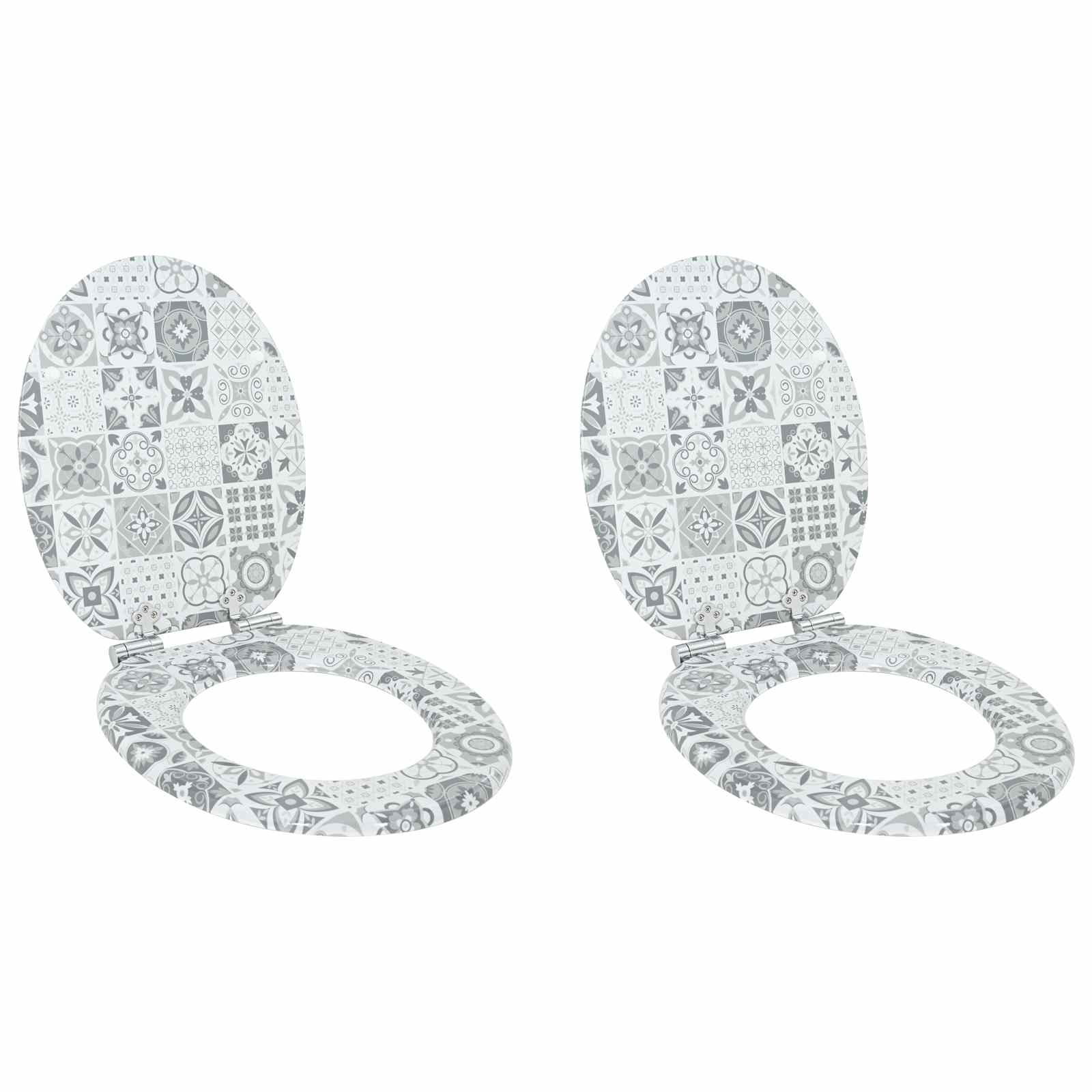 Capac de toaletă cu închidere lentă 2 pcs 44 x 38 cm Placă MDF