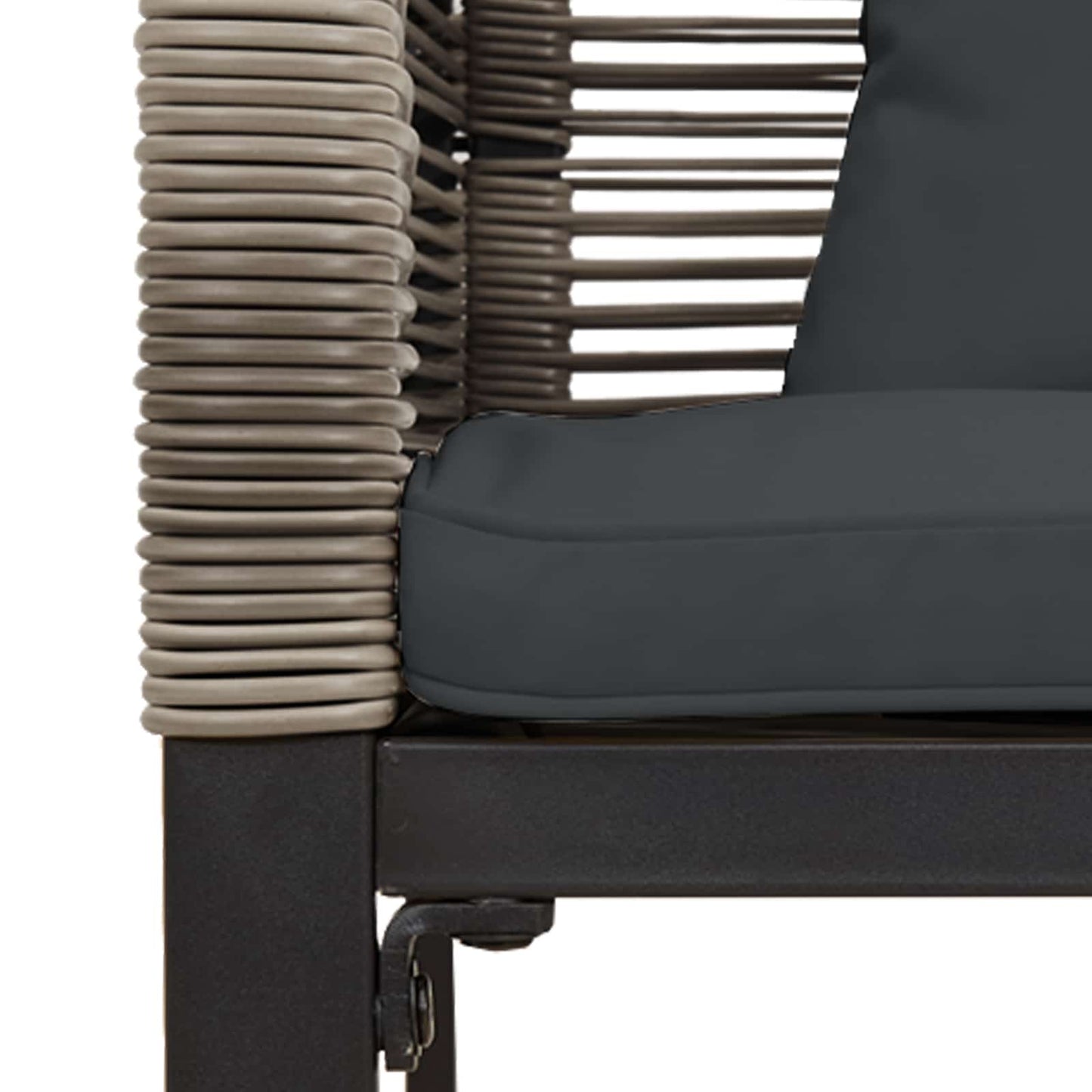 Bancă de exterior cu pernă Gri și gri închis 117 x 54 x 74.5 cm