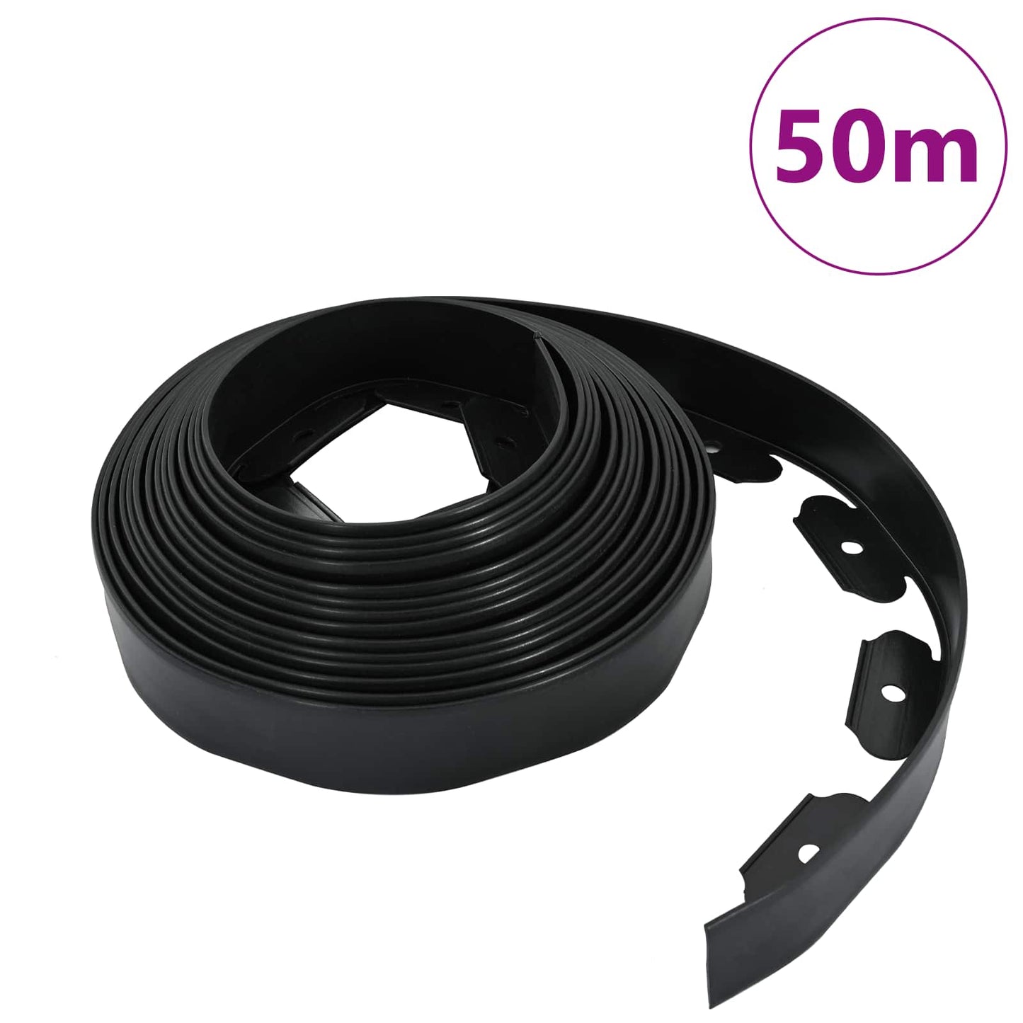 Borduri pentru gazon Negru 5000 x 4 x 5 cm Plastic