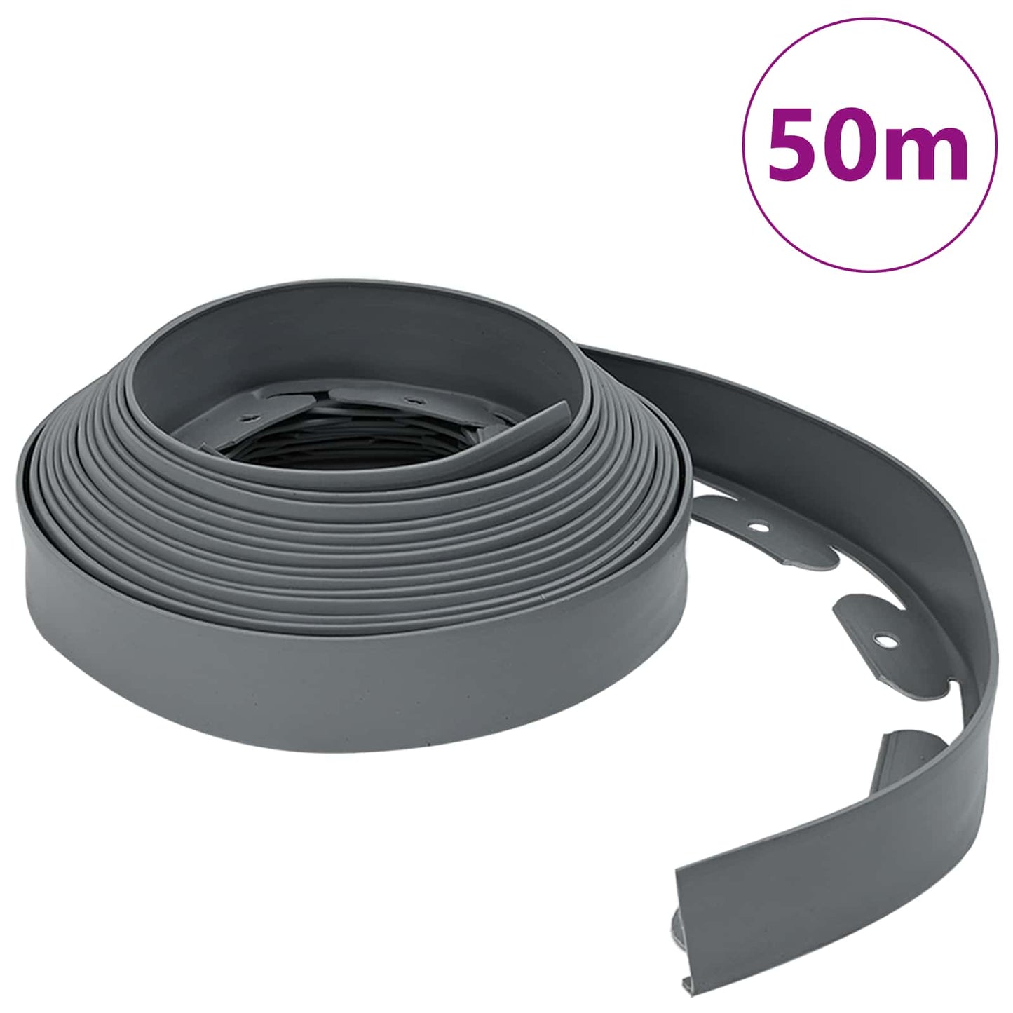 Borduri pentru gazon Gri 5000 x 4 x 5 cm Plastic