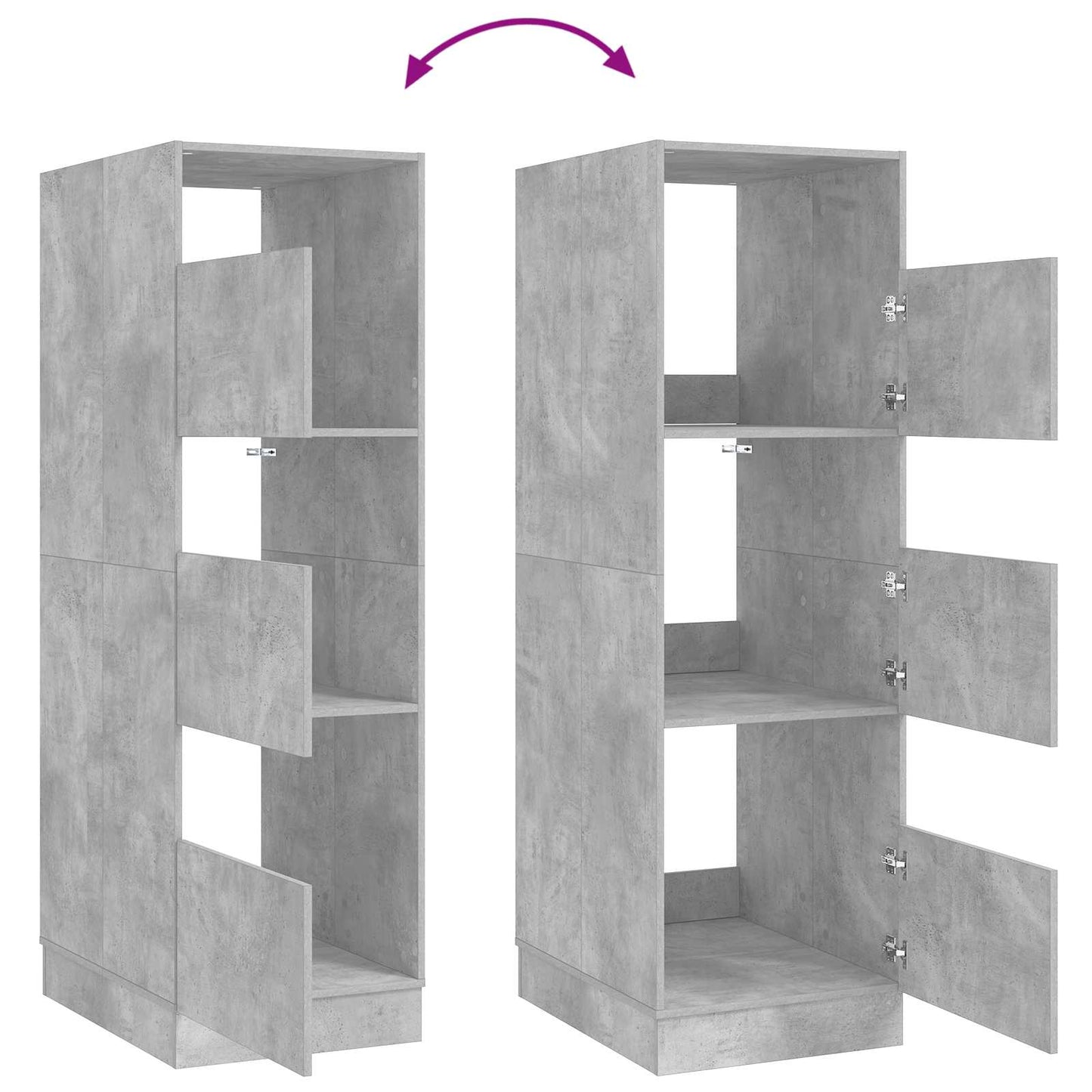 Dulap de rufe cu ușă Beton 50 x 68 x 162 cm Lemn compozit