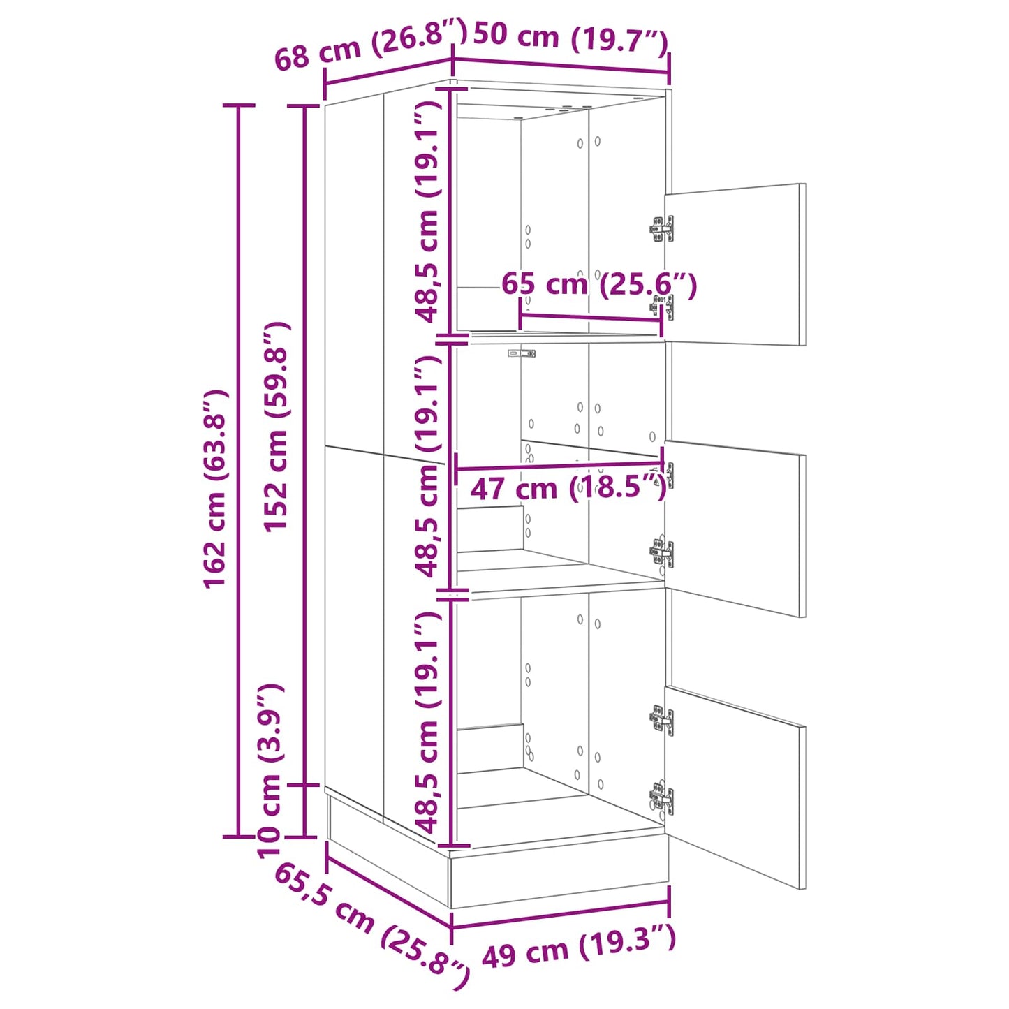 Dulap de rufe cu ușă Beton 50 x 68 x 162 cm Lemn compozit
