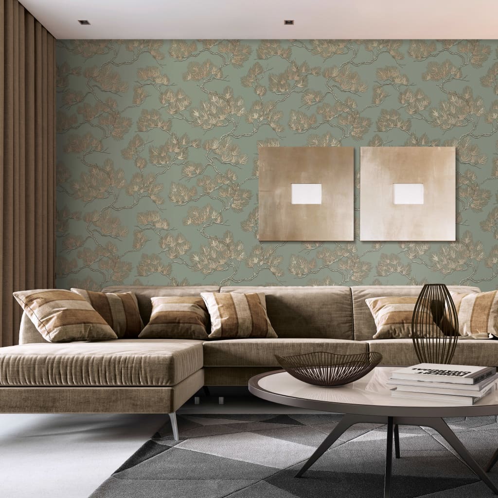 DUTCH WALLCOVERINGS Tapet, verde, model pin