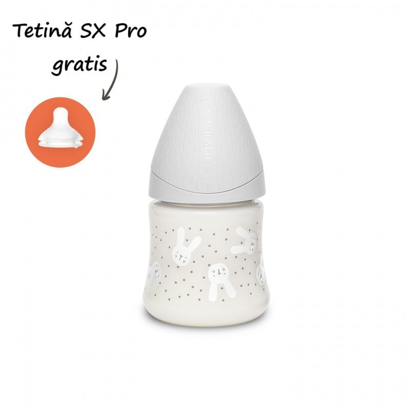 Biberon 150 ml cu tetină rotundă din silicon